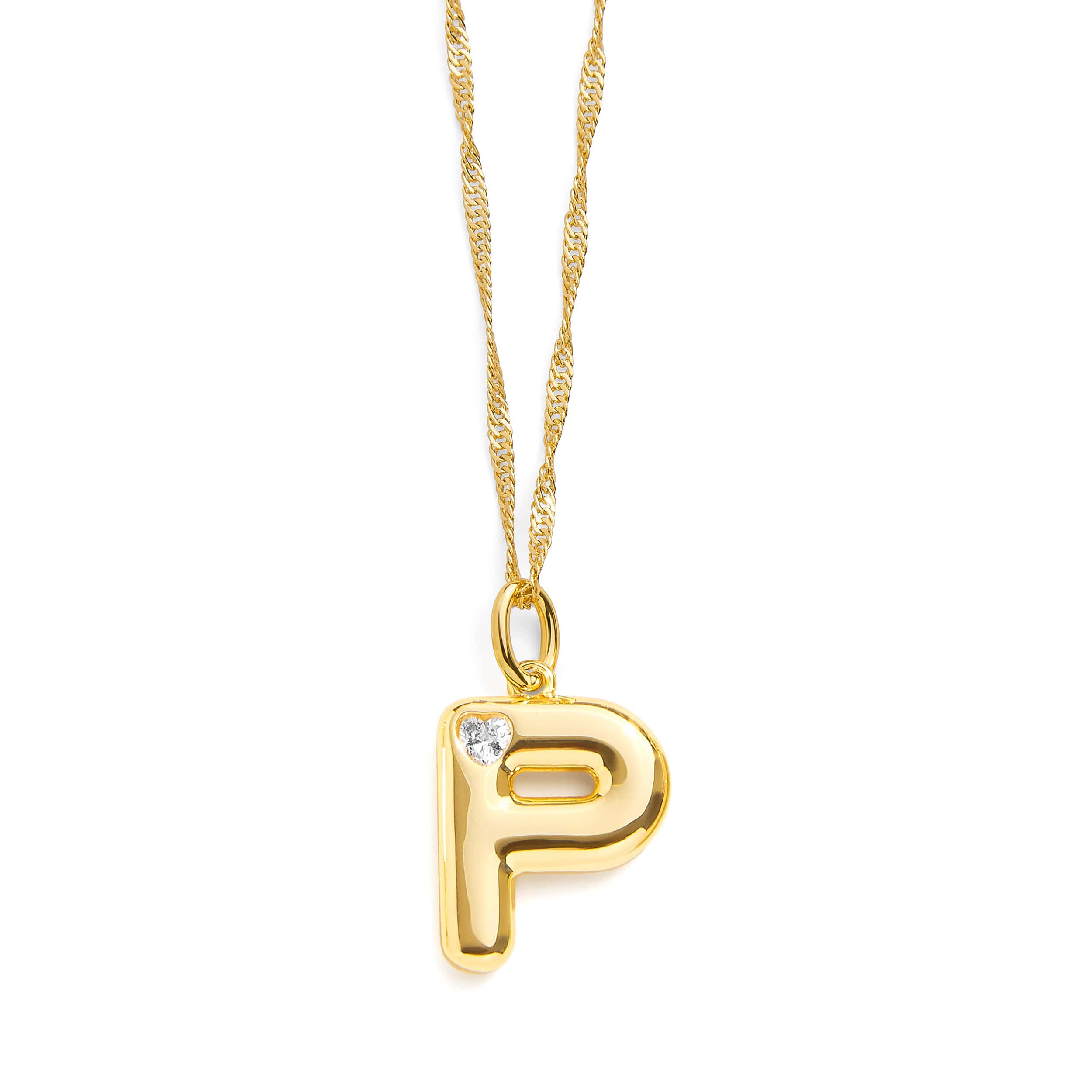 Bubble Letter Initial Necklace - Image 30