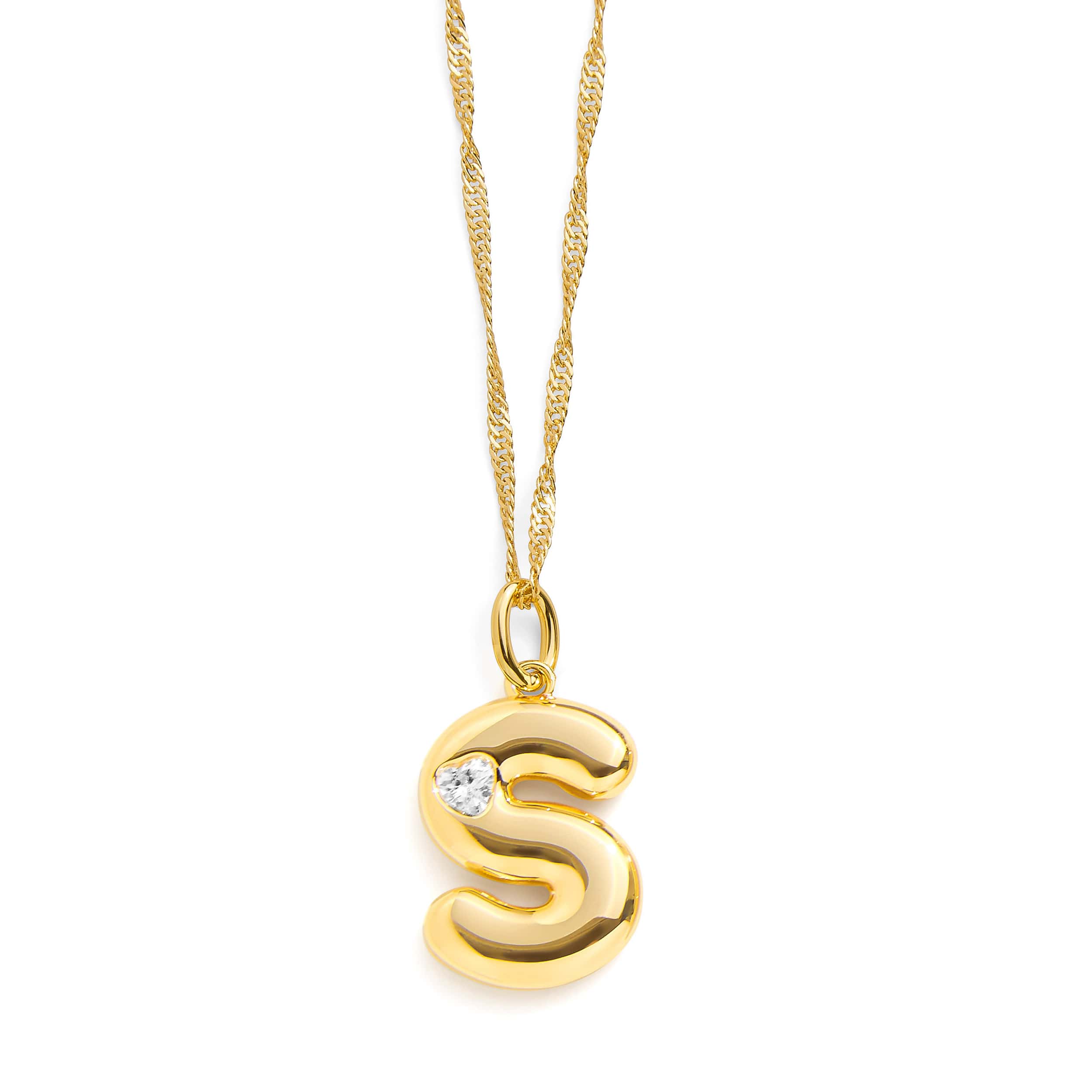 Bubble Letter Initial Necklace - Image 36
