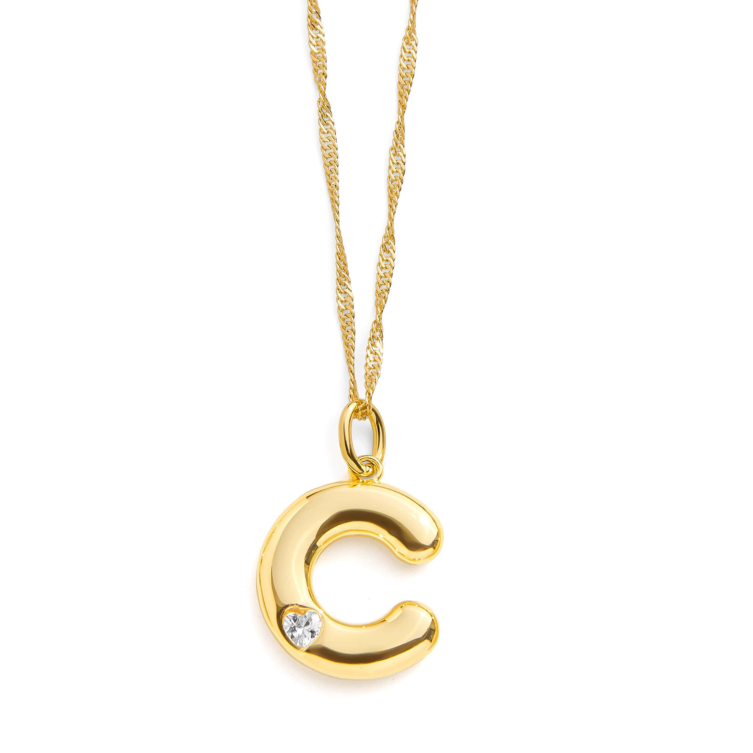Bubble Letter Initial Necklace - Image 4