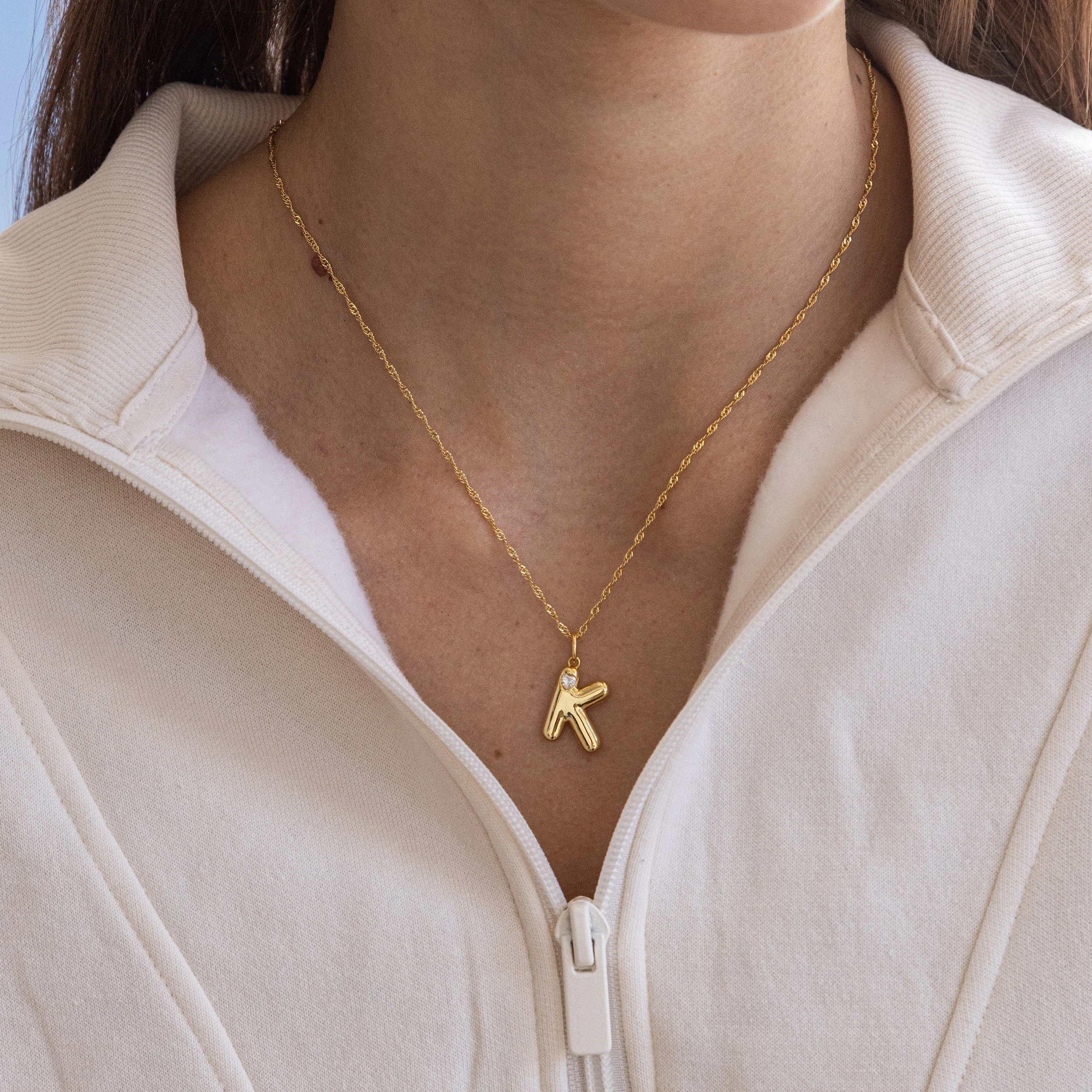 Bubble Letter Initial Necklace - Image 53