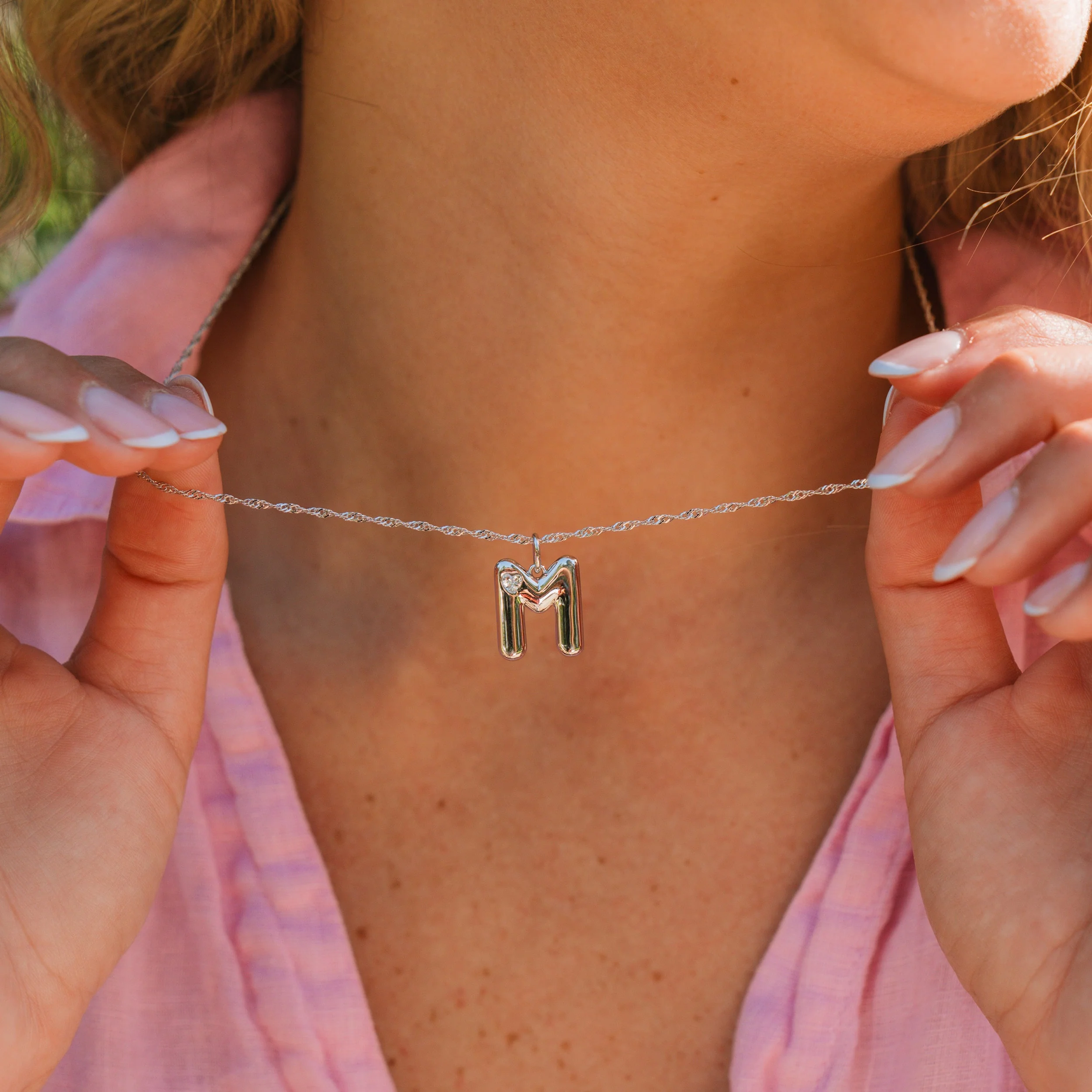 Bubble Letter Initial Necklace - Image 54