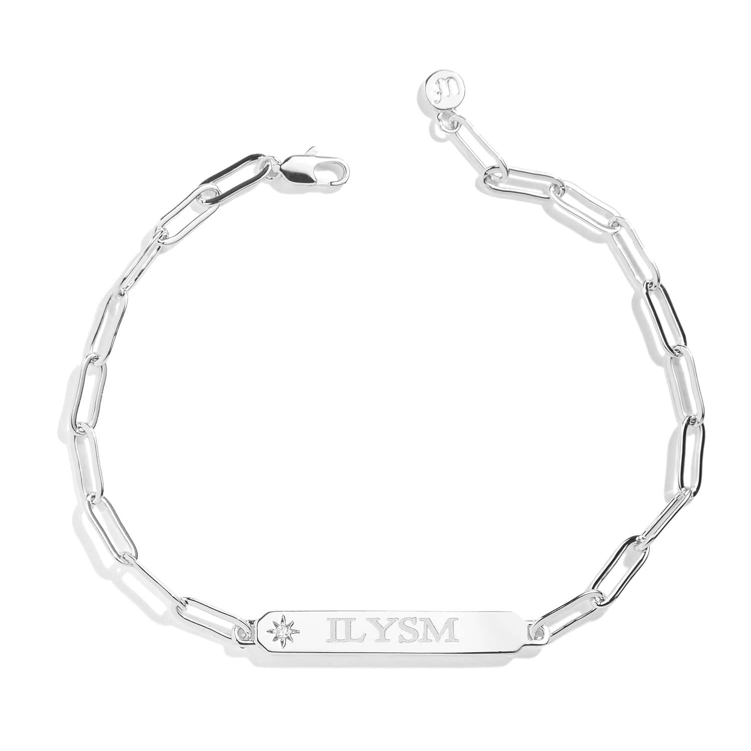 Engravable Bar Paperclip Bracelet - Image 3