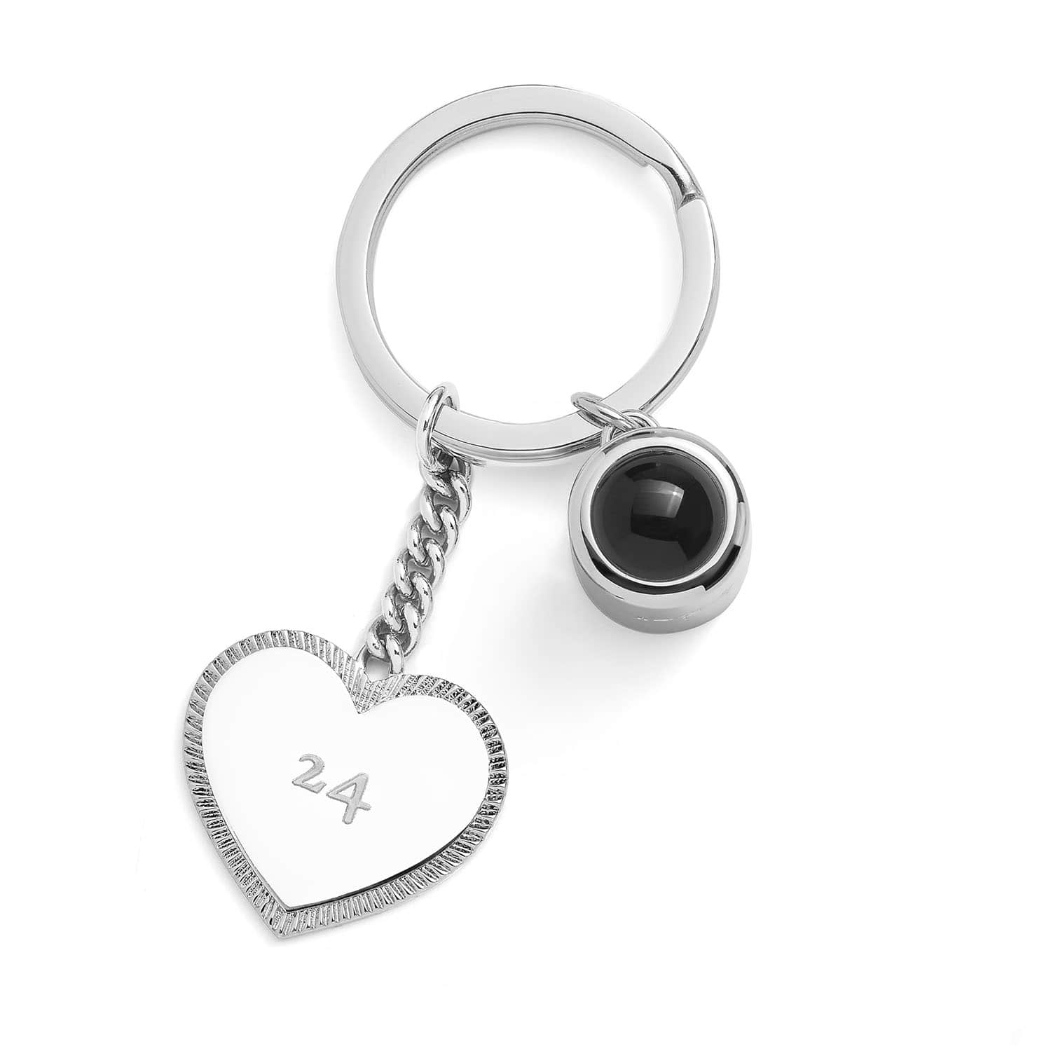 Engravable Heart Photo Keychain - Image 4