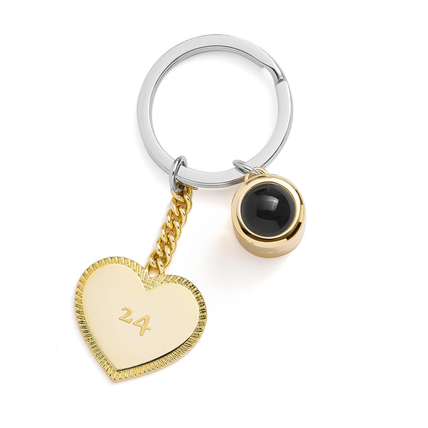 Engravable Heart Photo Keychain - Image 5