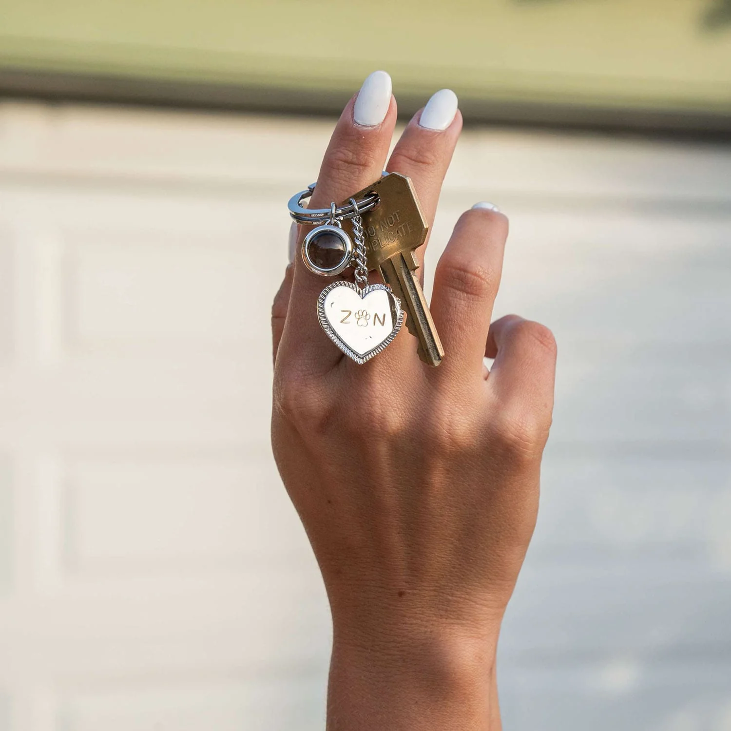 Engravable Heart Photo Keychain - Image 7