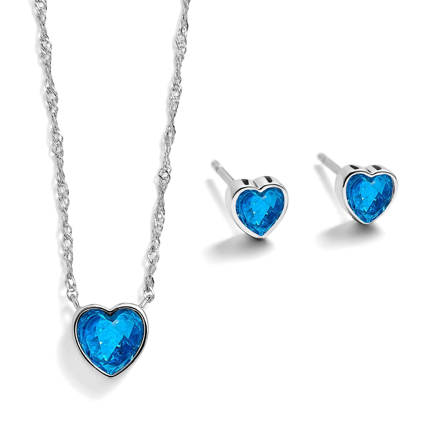 Heart Birthstone Pendant and Stud Gift Set - Image 12