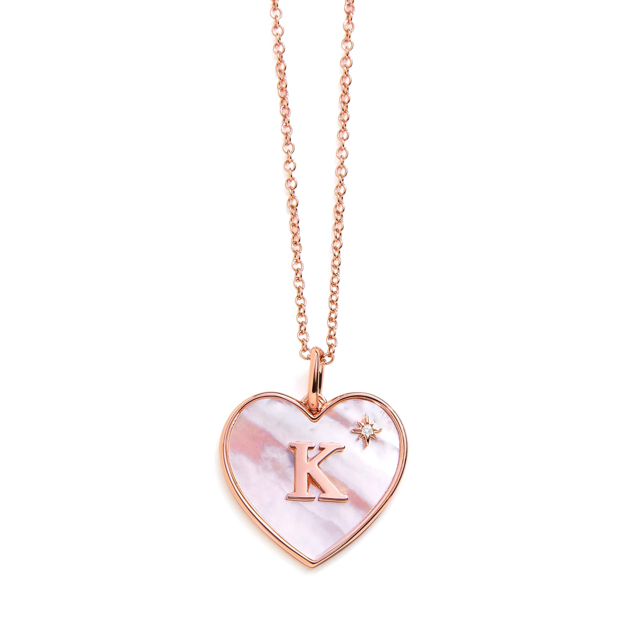 Heart Mother Of Pearl Initial Necklace - Image 10