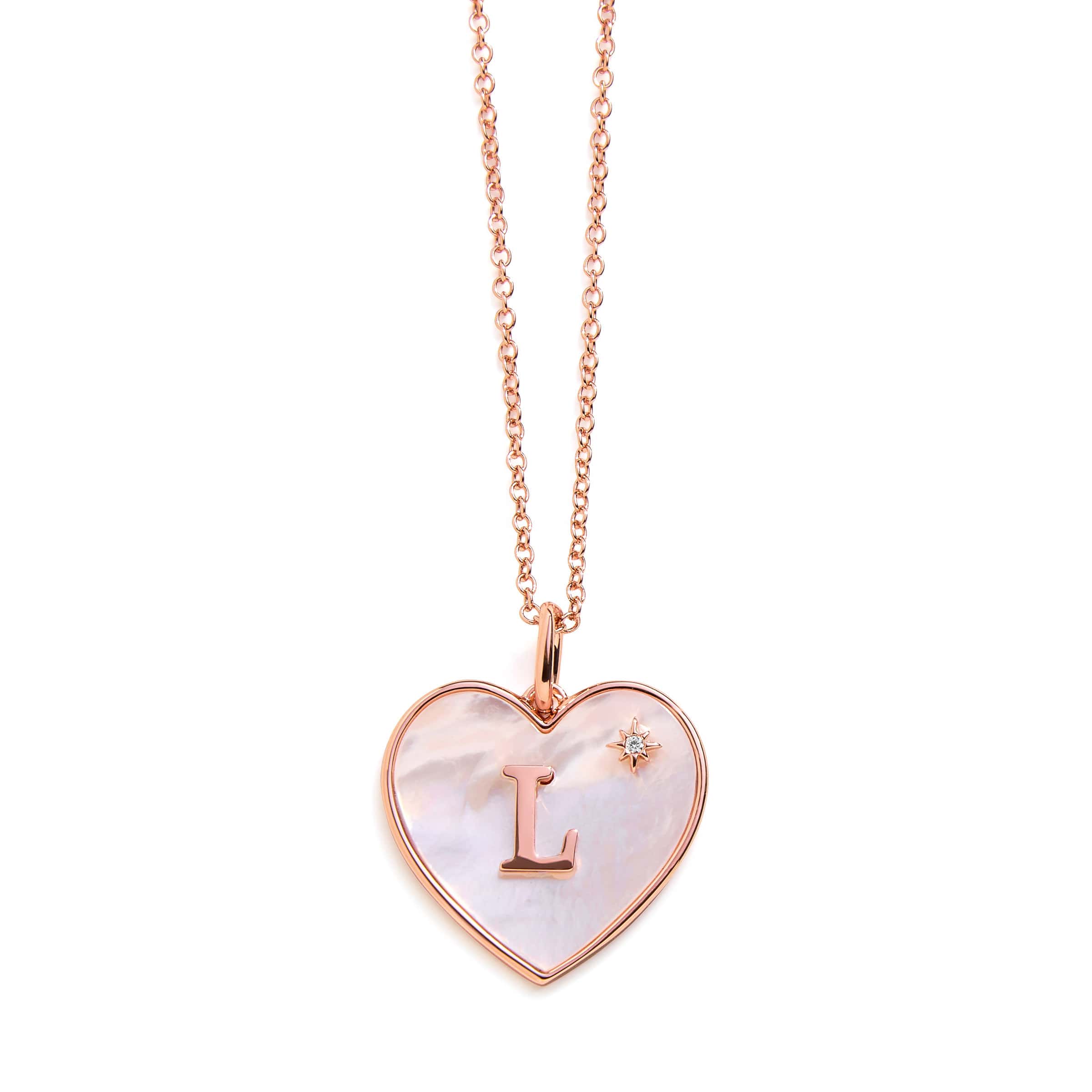 Heart Mother Of Pearl Initial Necklace - Image 11