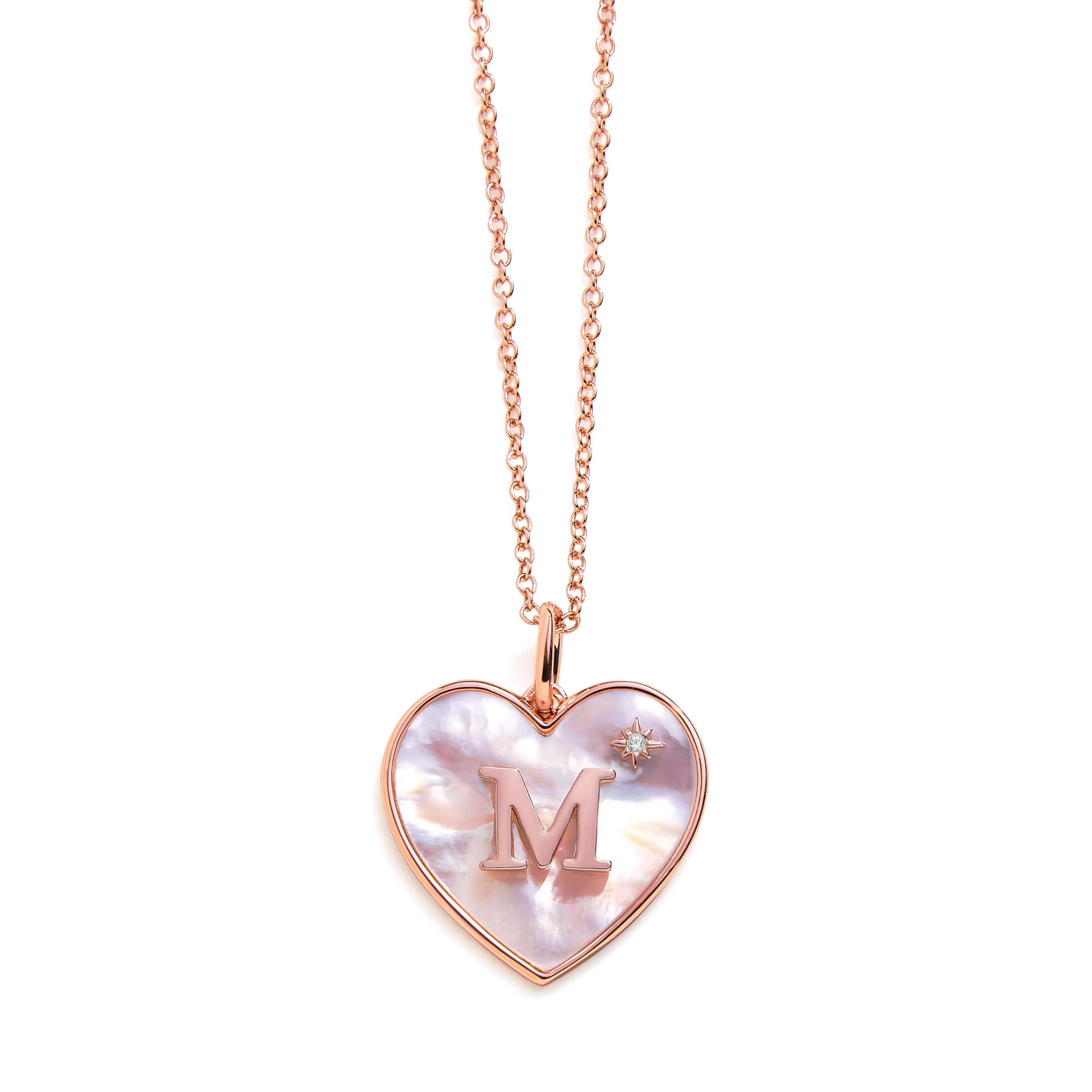 Heart Mother Of Pearl Initial Necklace - Image 12