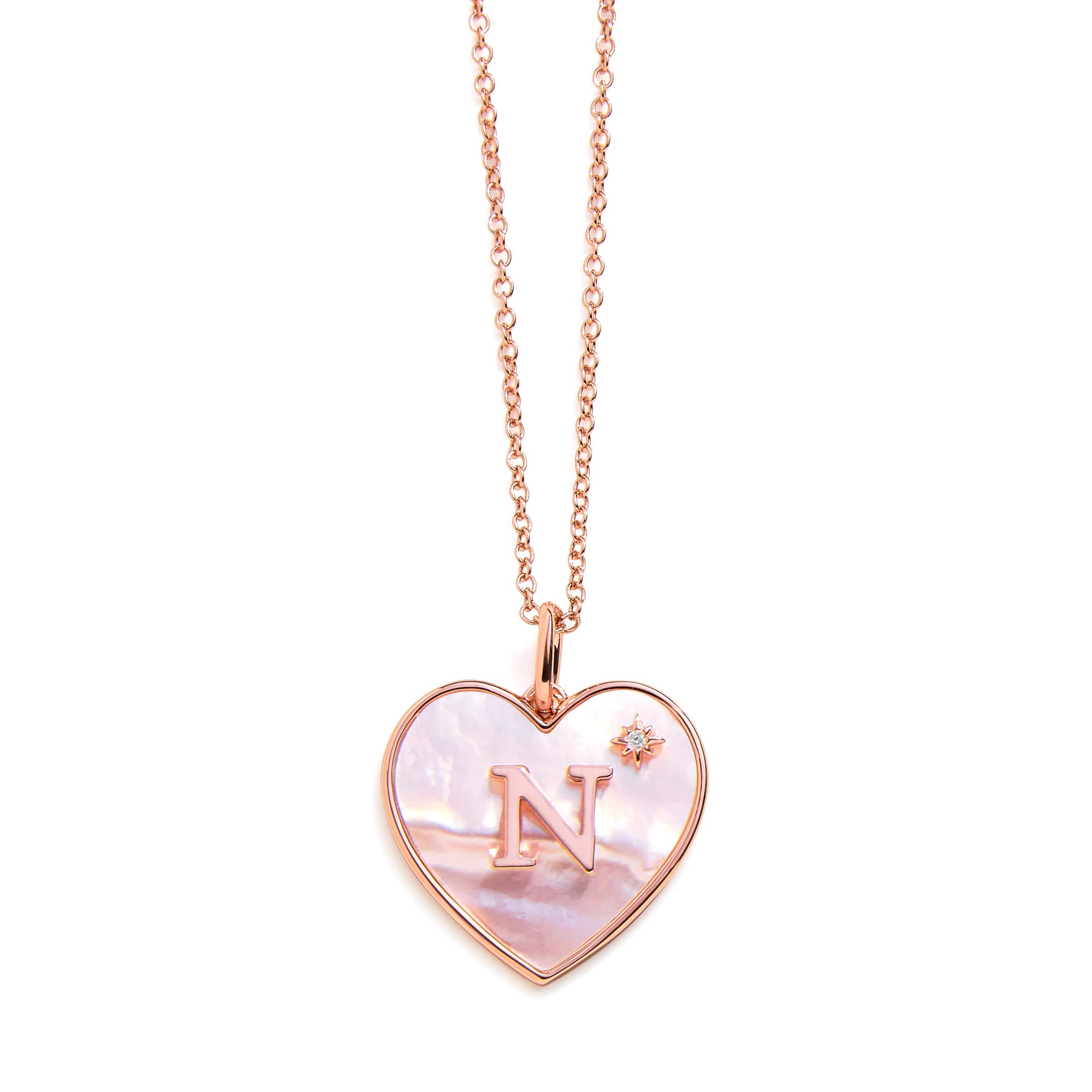 Heart Mother Of Pearl Initial Necklace - Image 13