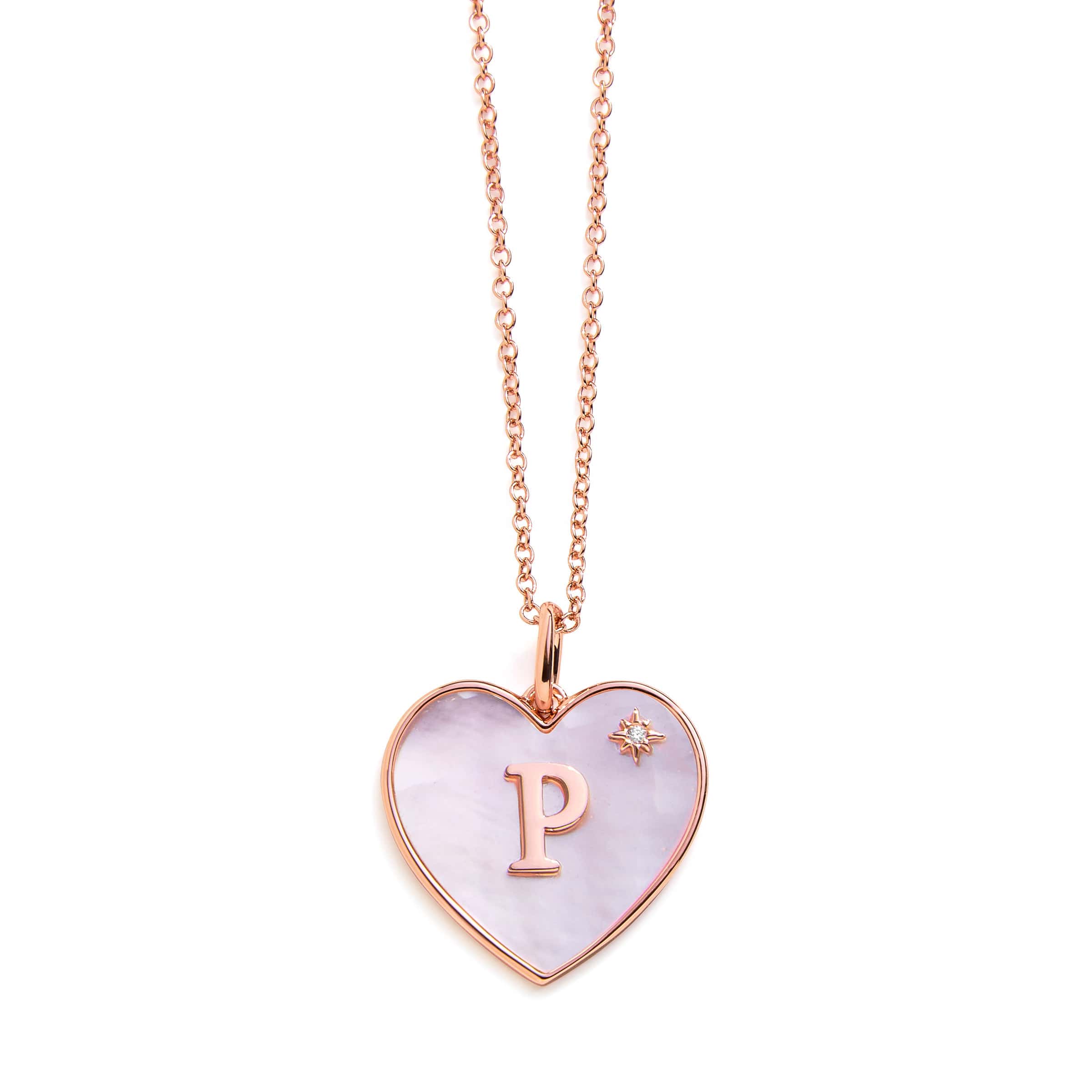 Heart Mother Of Pearl Initial Necklace - Image 15