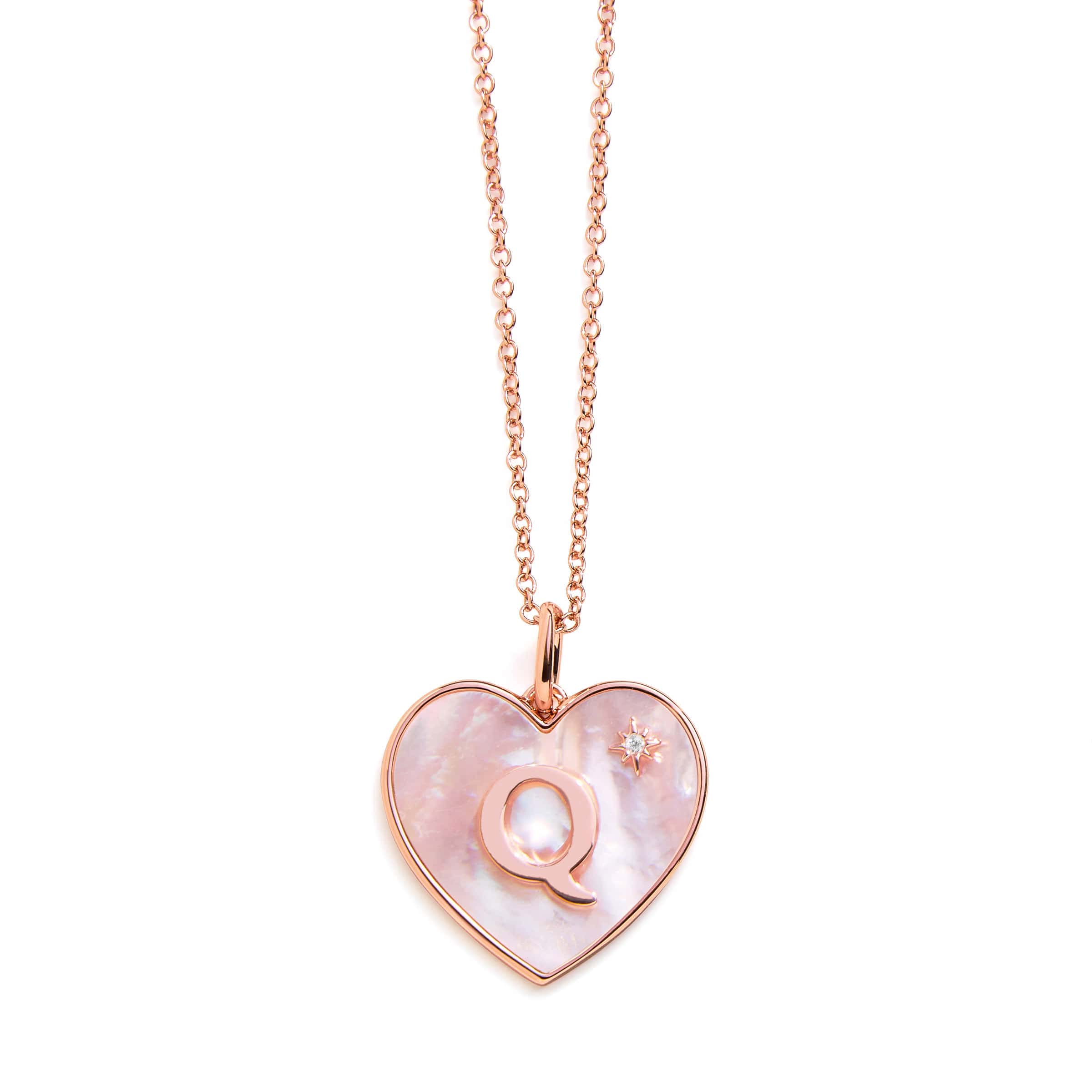Heart Mother Of Pearl Initial Necklace - Image 16