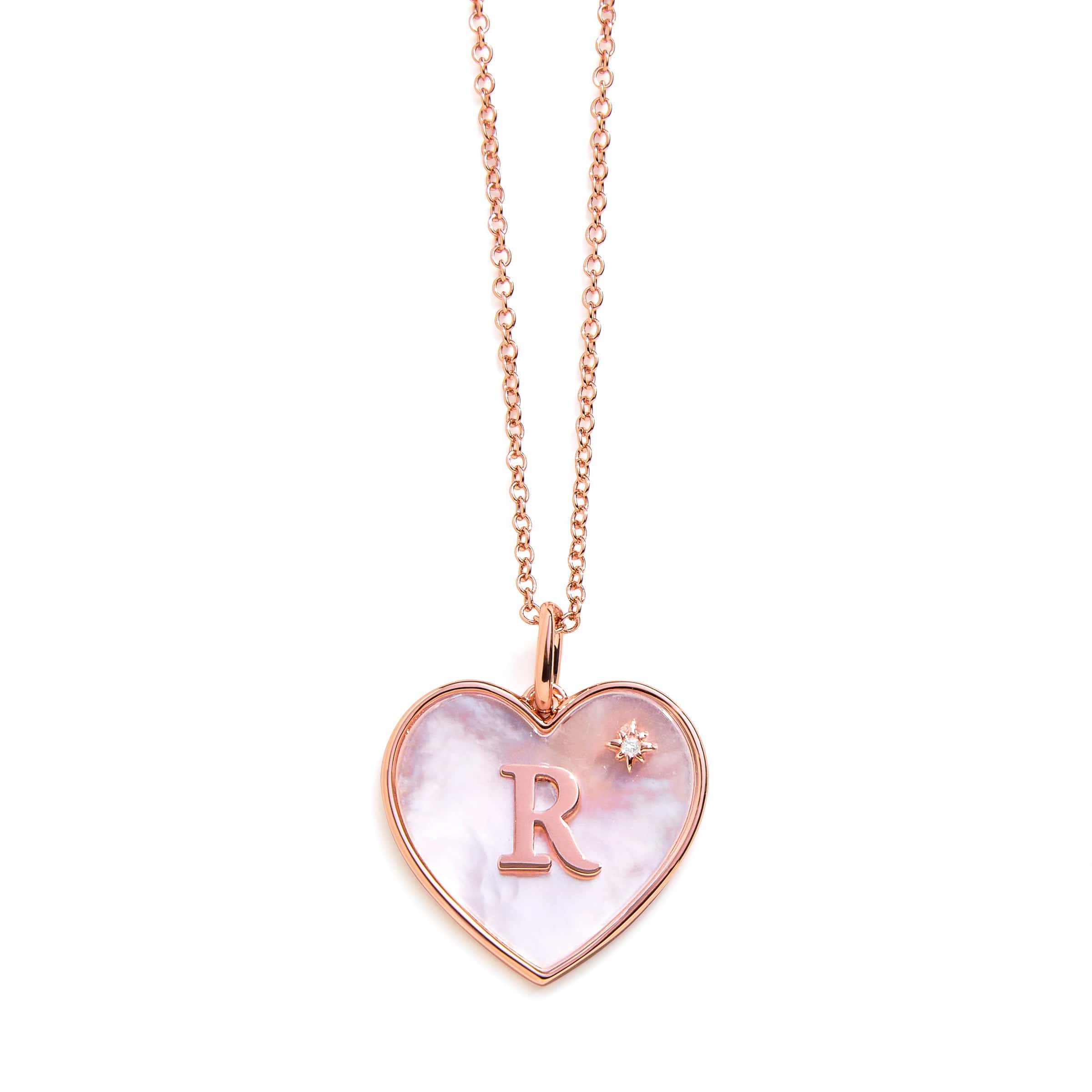 Heart Mother Of Pearl Initial Necklace - Image 17