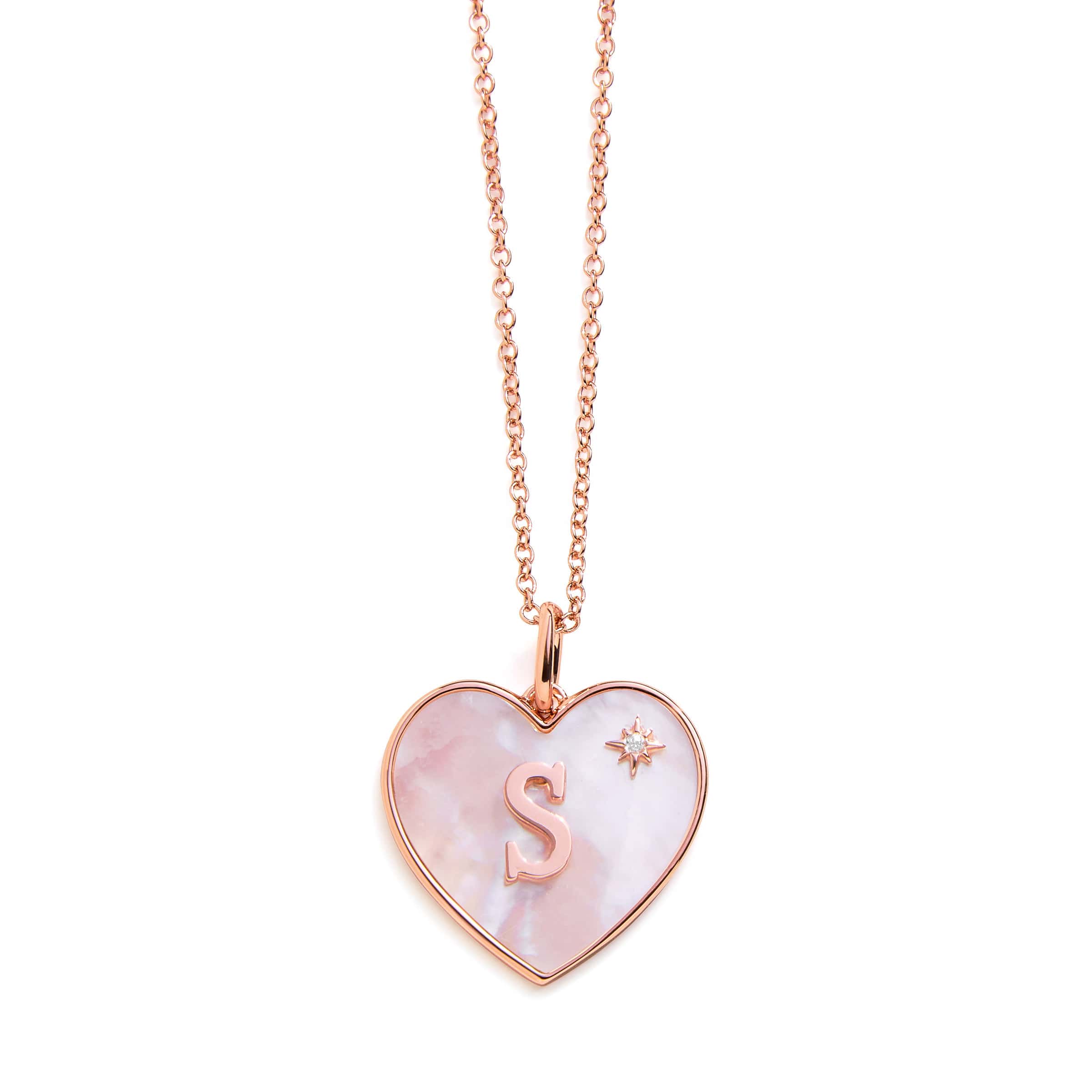 Heart Mother Of Pearl Initial Necklace - Image 18