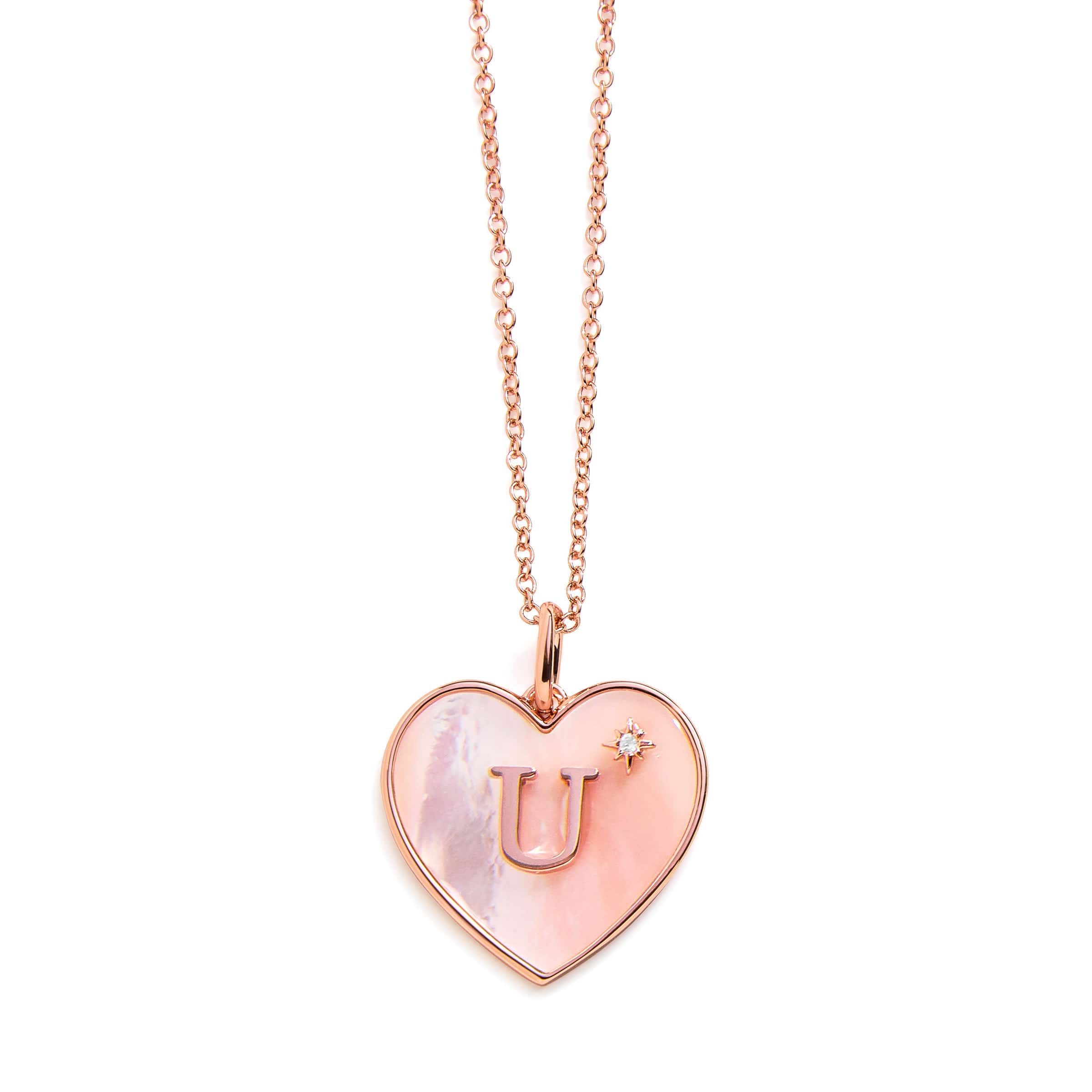 Heart Mother Of Pearl Initial Necklace - Image 20