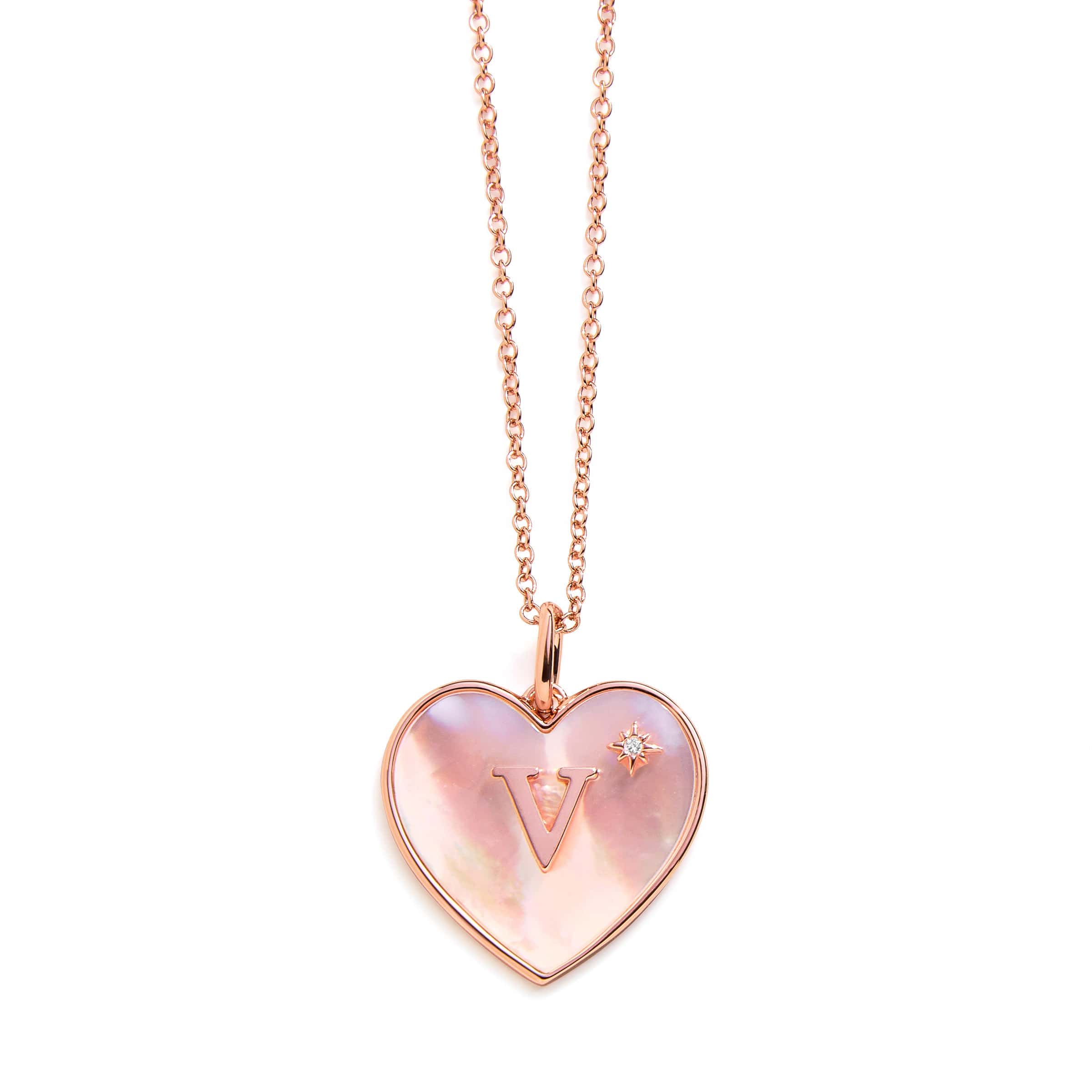 Heart Mother Of Pearl Initial Necklace - Image 21