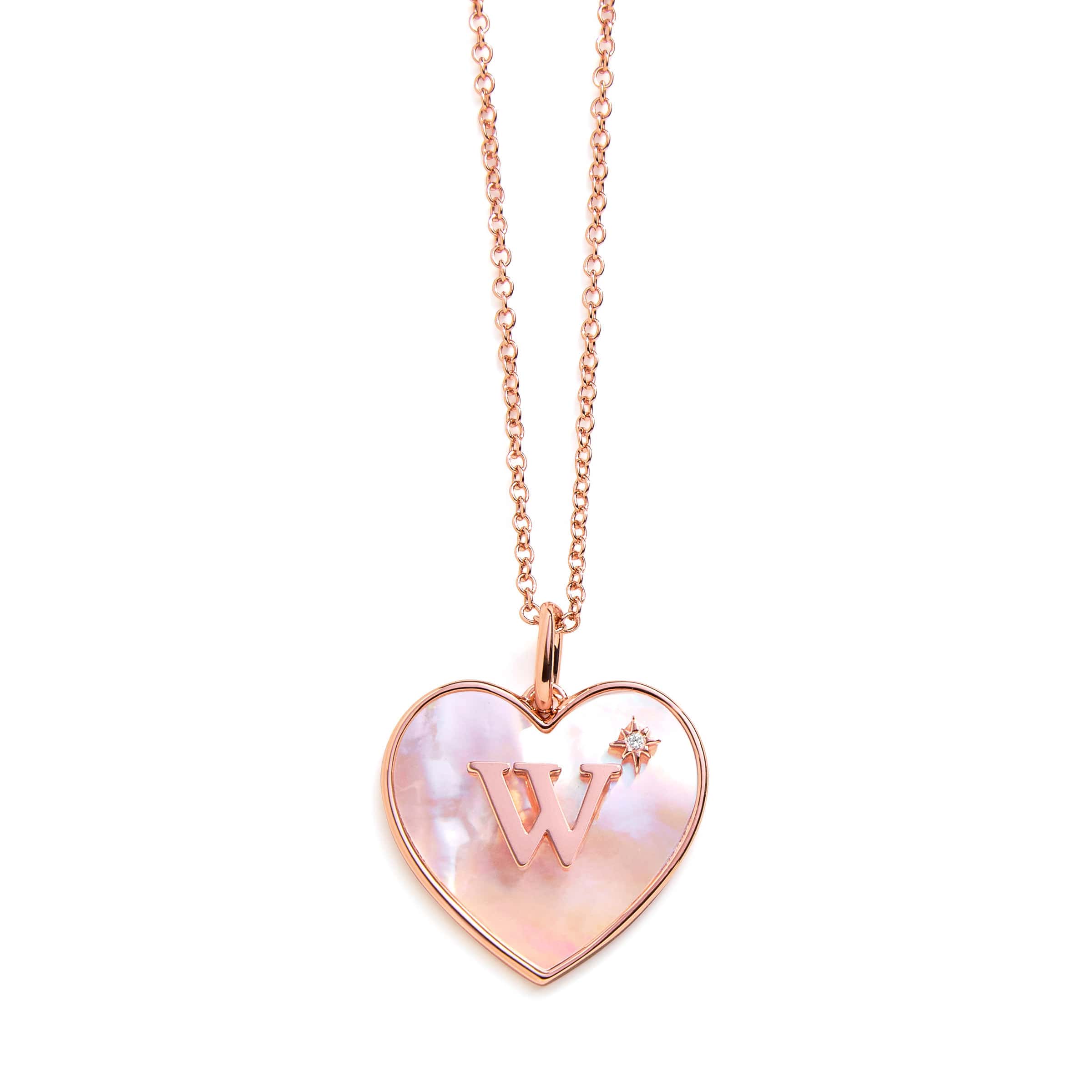 Heart Mother Of Pearl Initial Necklace - Image 22