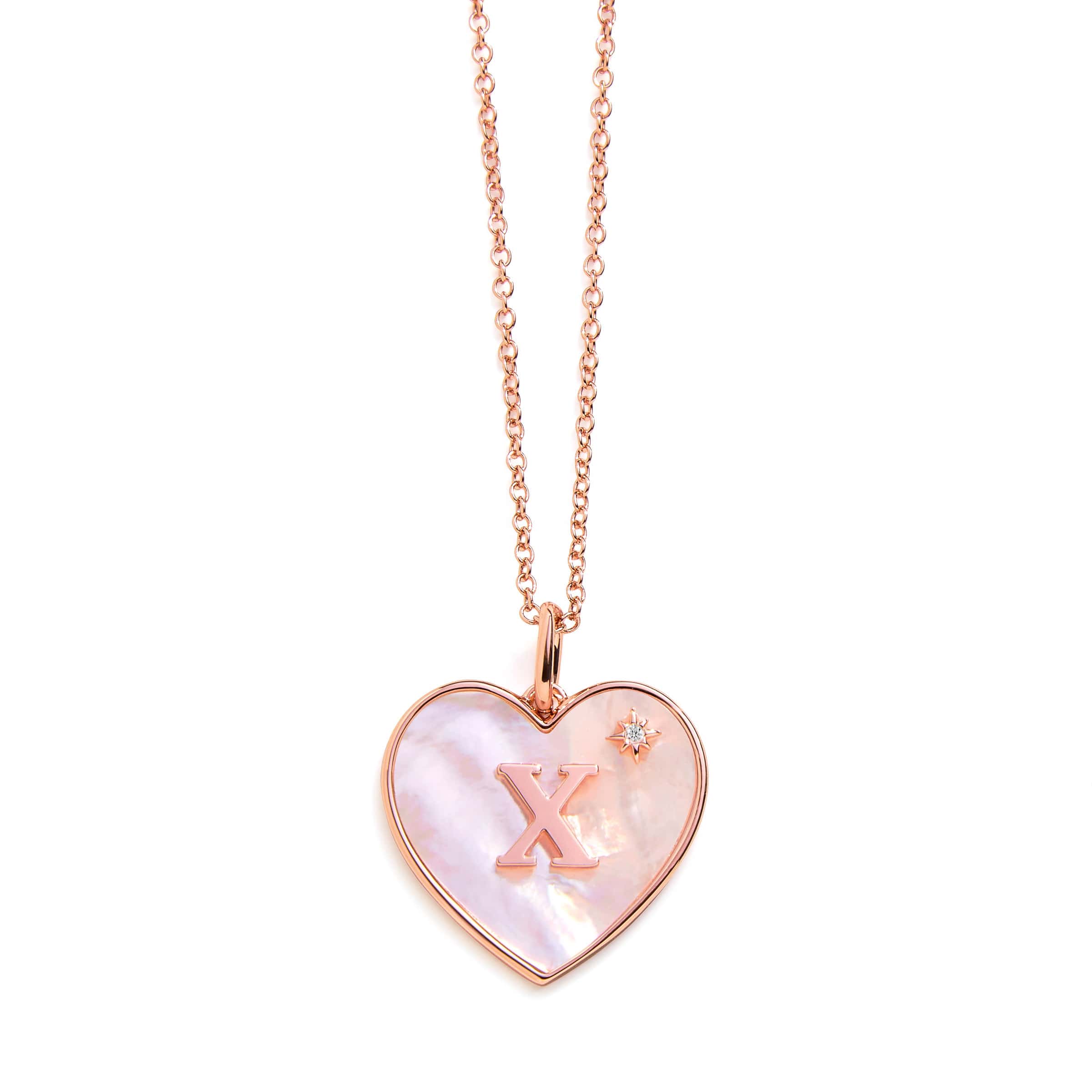 Heart Mother Of Pearl Initial Necklace - Image 23
