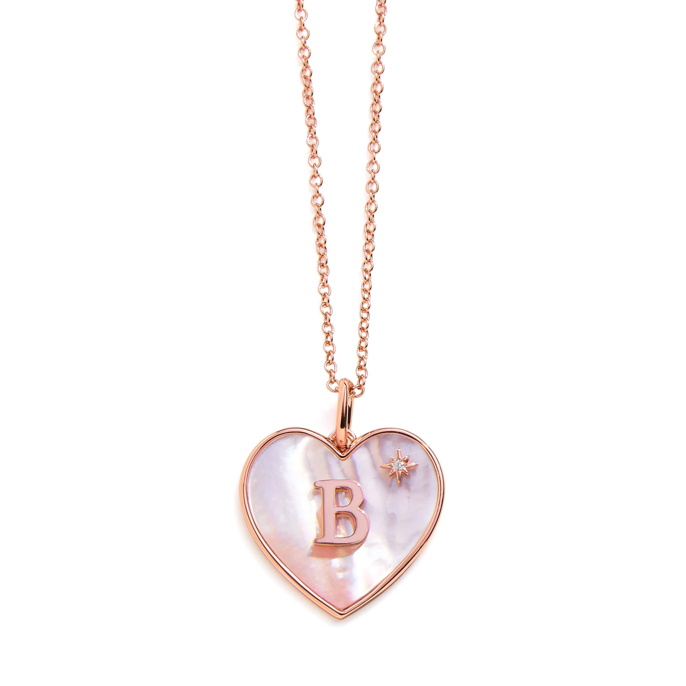 Heart Mother Of Pearl Initial Necklace - Image 26