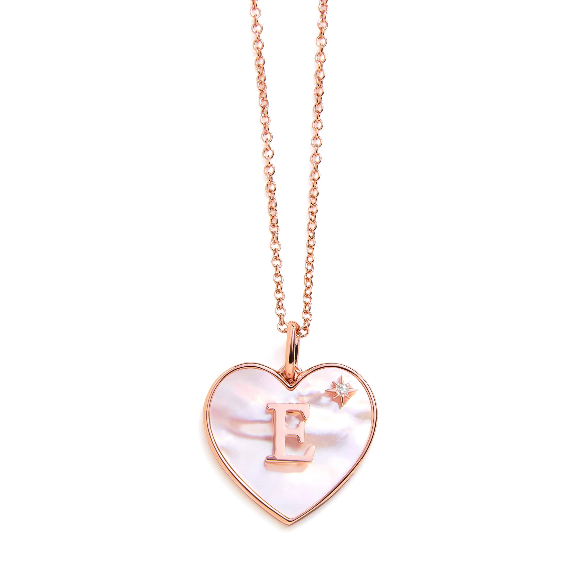 Heart Mother Of Pearl Initial Necklace - Image 4