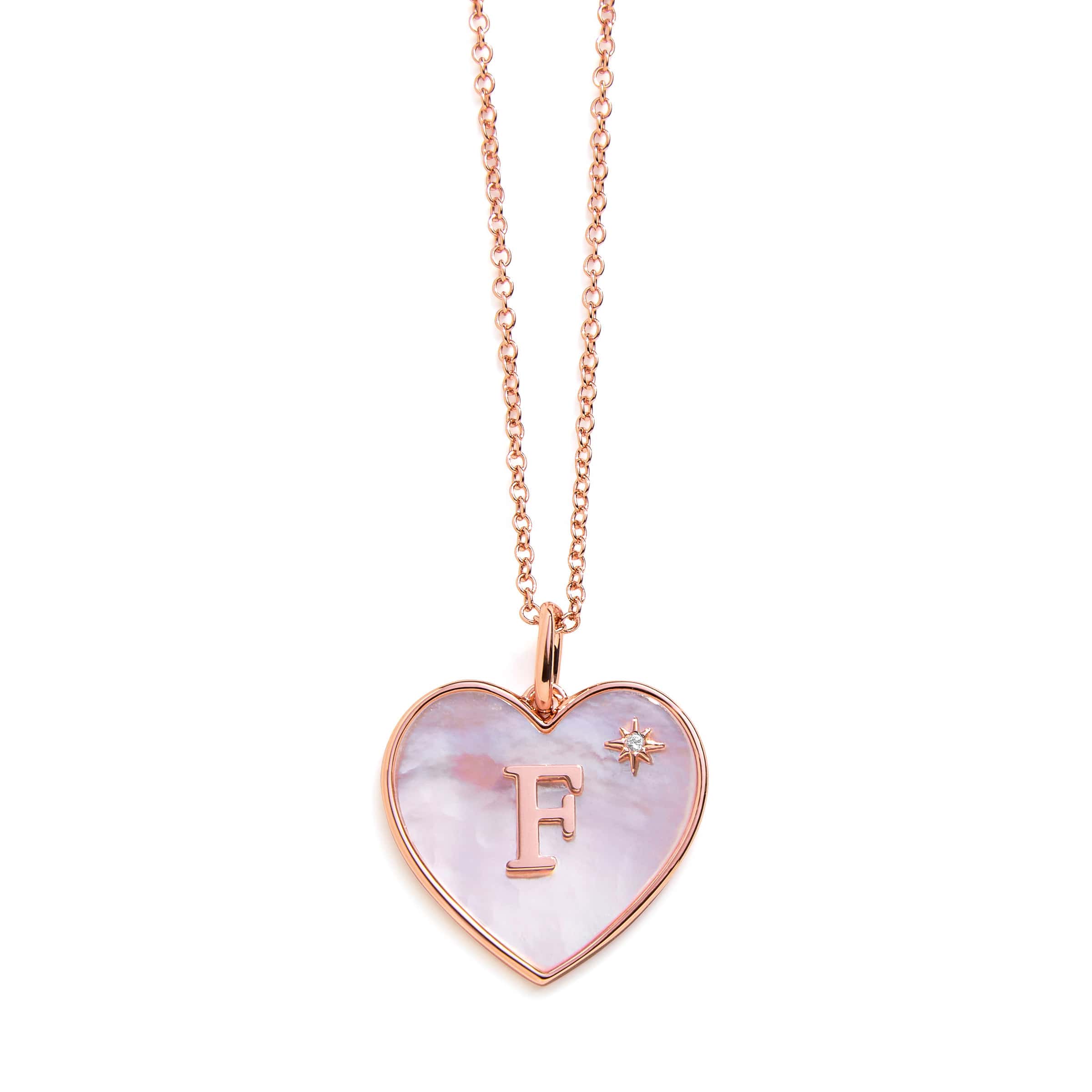 Heart Mother Of Pearl Initial Necklace - Image 5