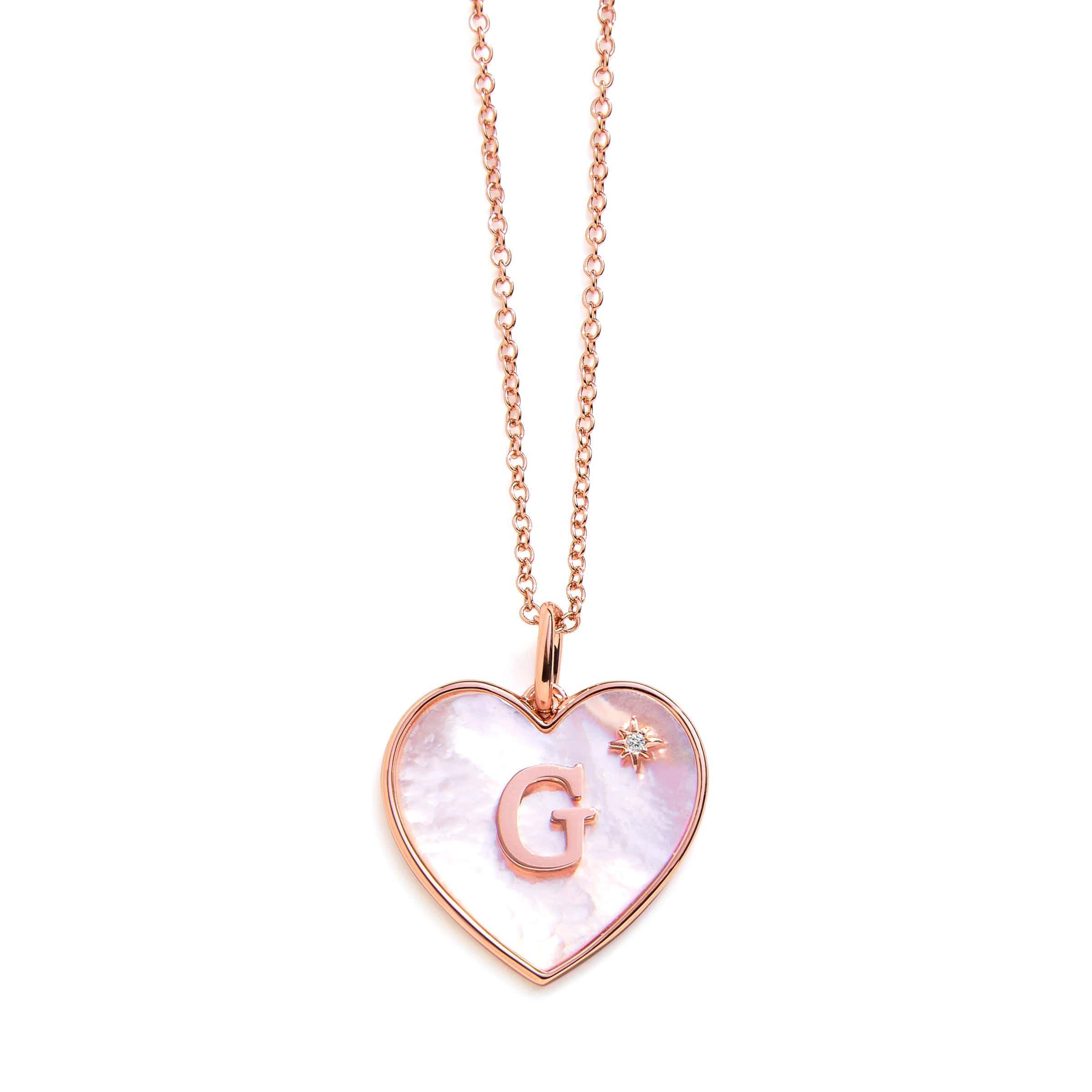 Heart Mother Of Pearl Initial Necklace - Image 6