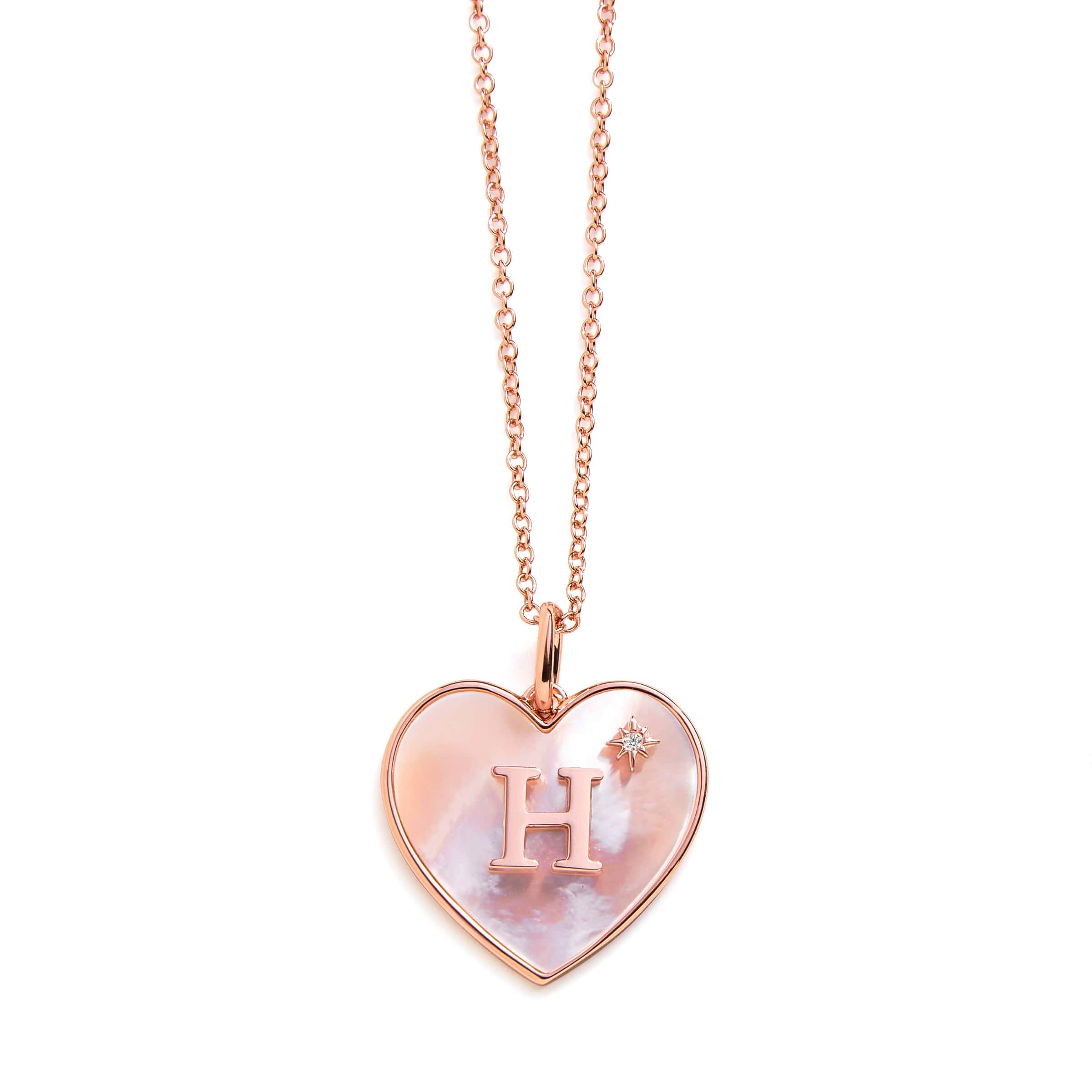 Heart Mother Of Pearl Initial Necklace - Image 7