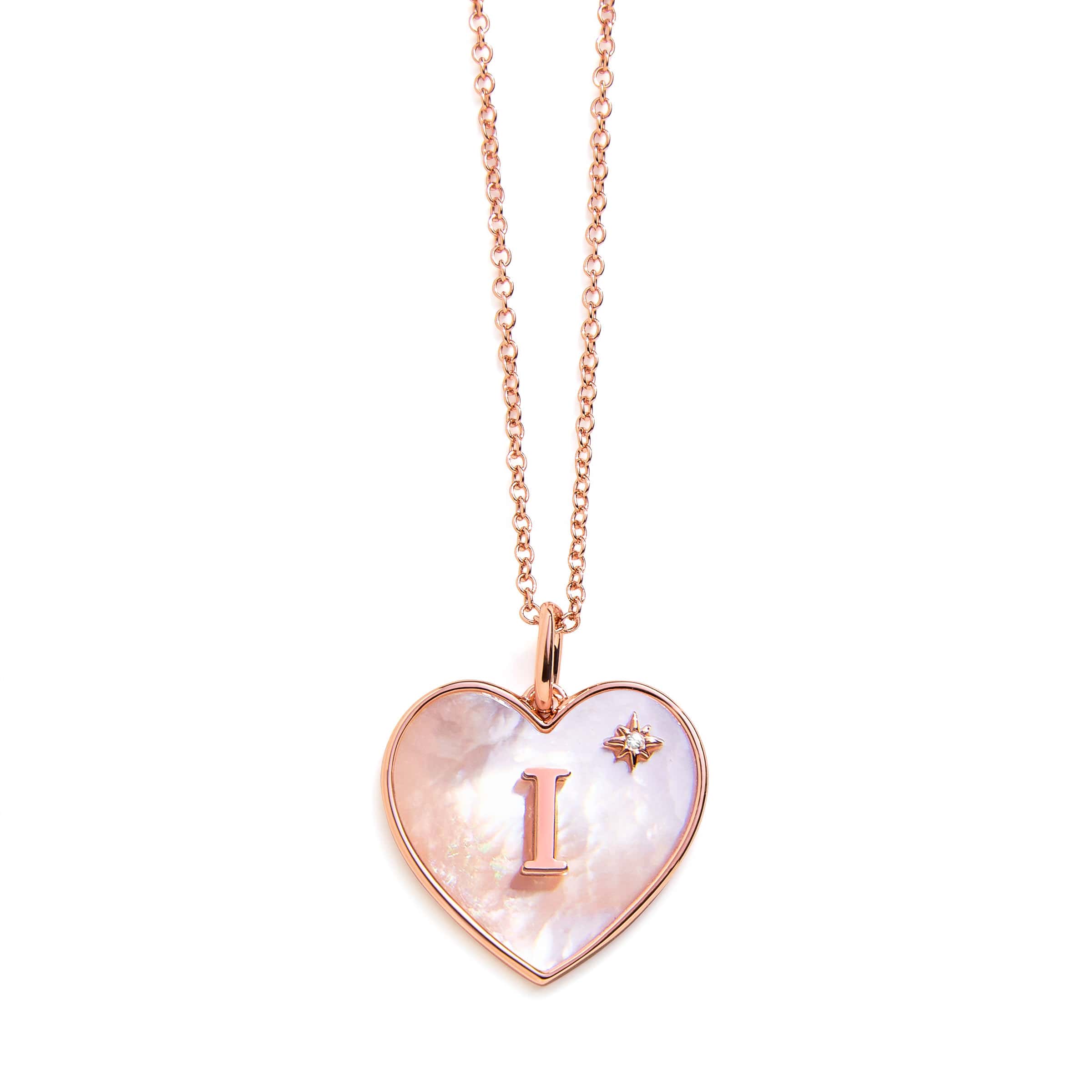 Heart Mother Of Pearl Initial Necklace - Image 8