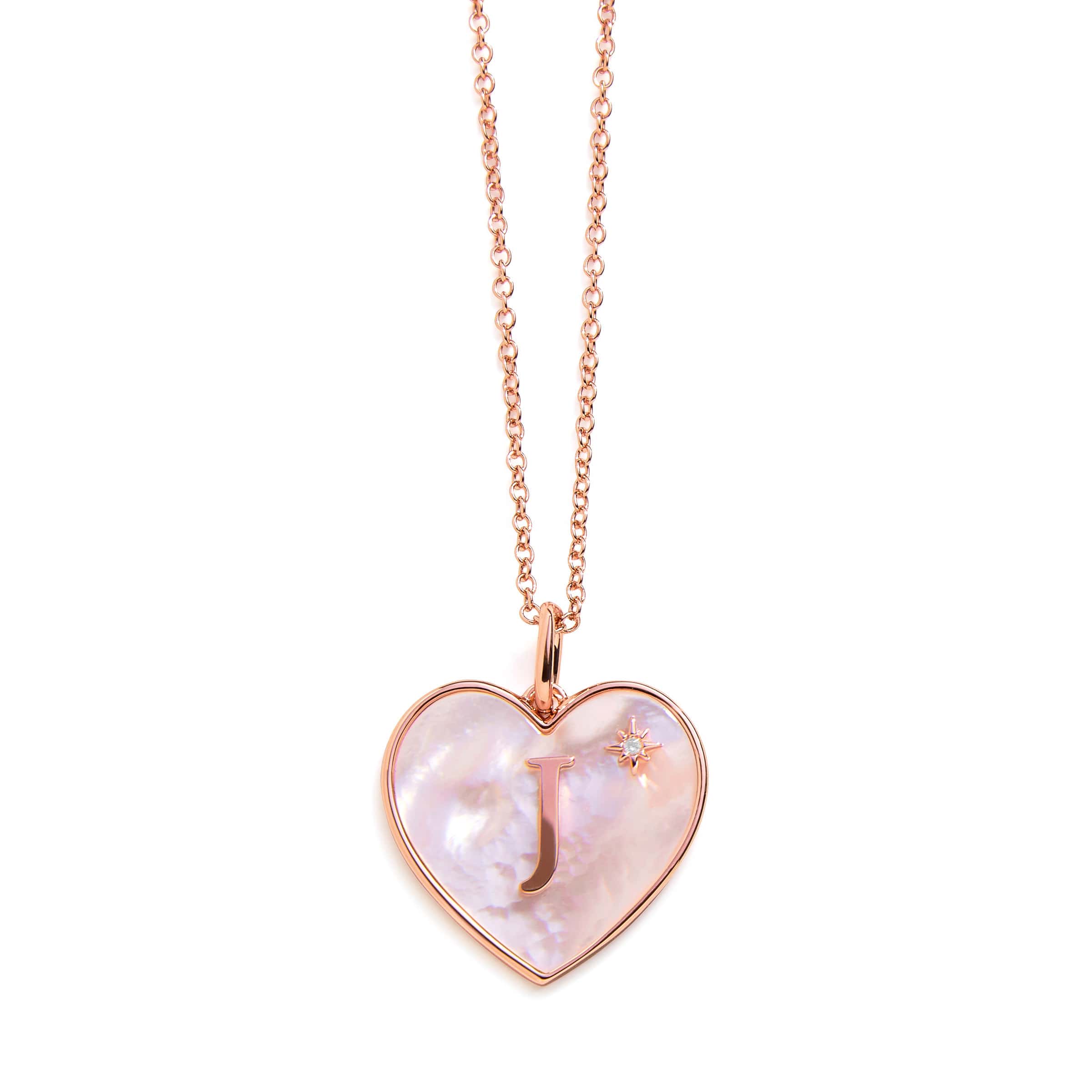 Heart Mother Of Pearl Initial Necklace - Image 9