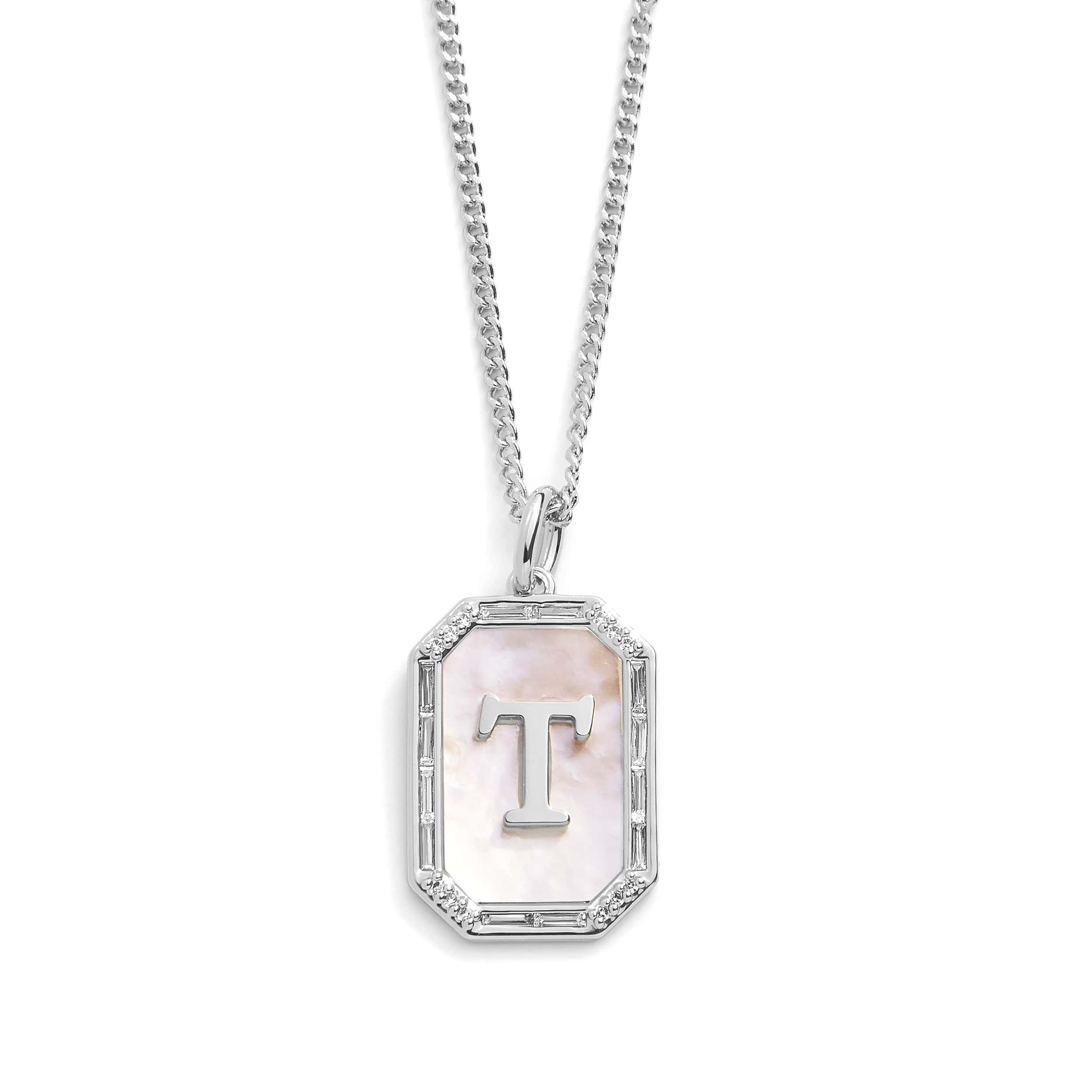 Mother Of Pearl Initial Necklace - Image 40