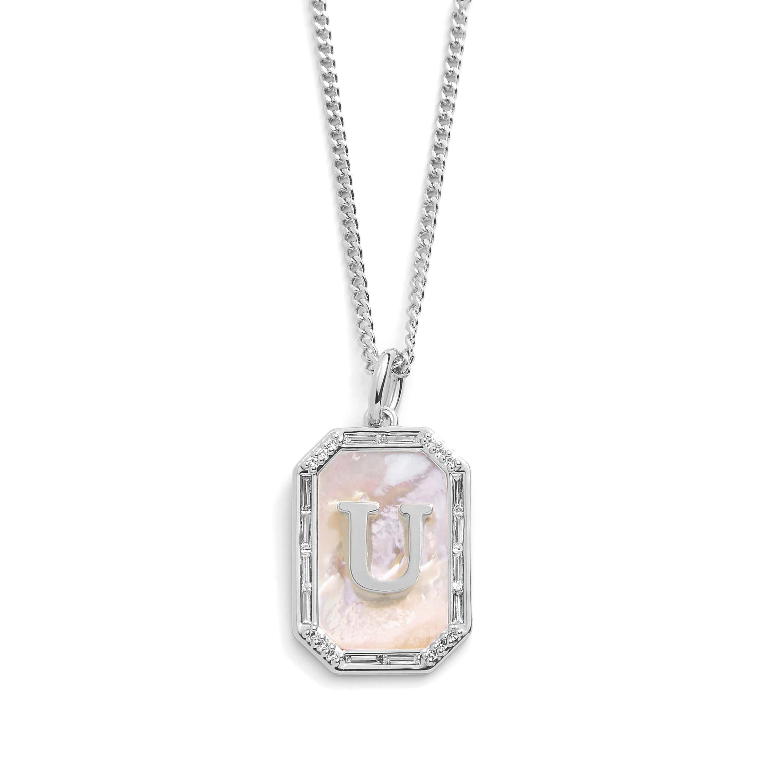 Mother Of Pearl Initial Necklace - Image 42