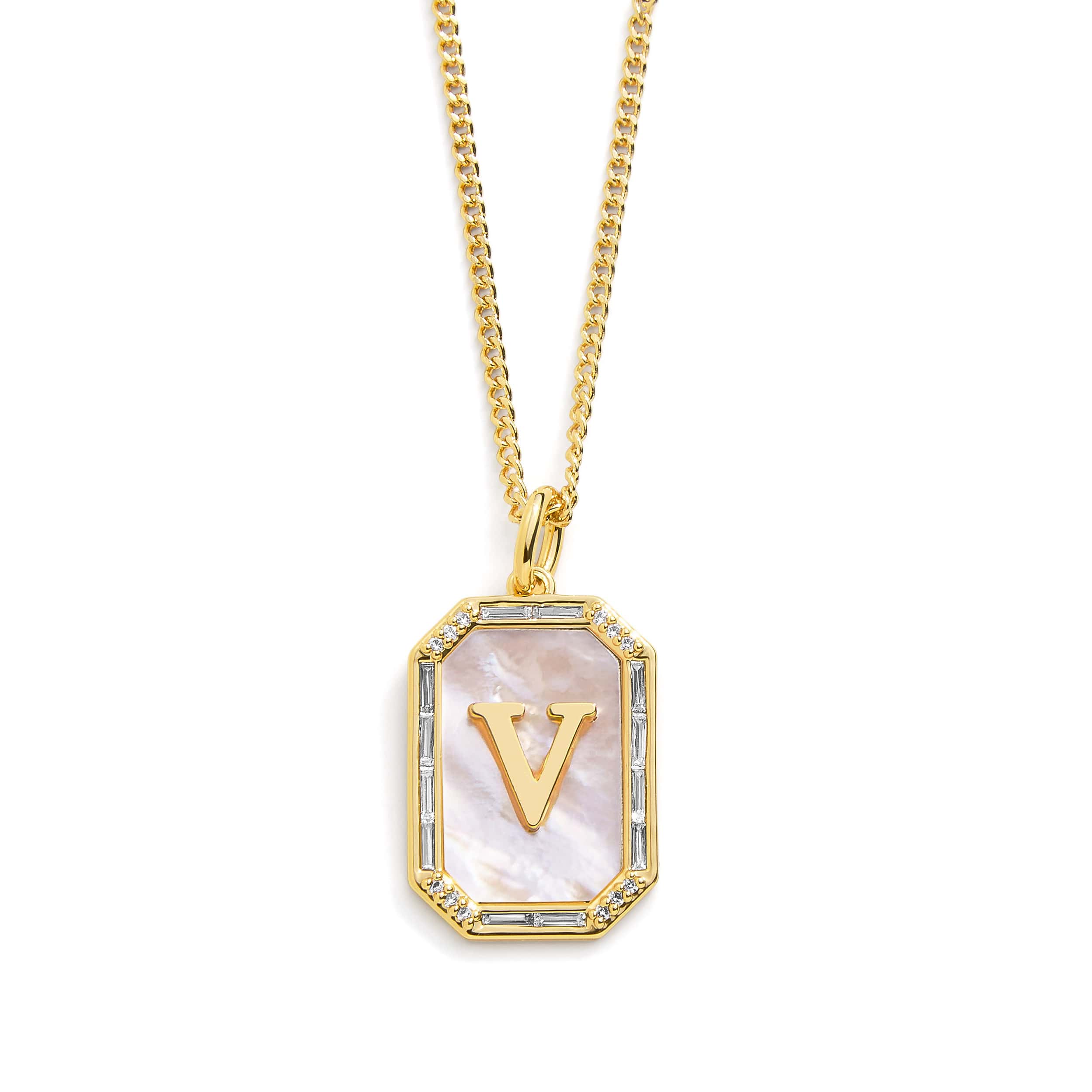 Mother Of Pearl Initial Necklace - Image 43