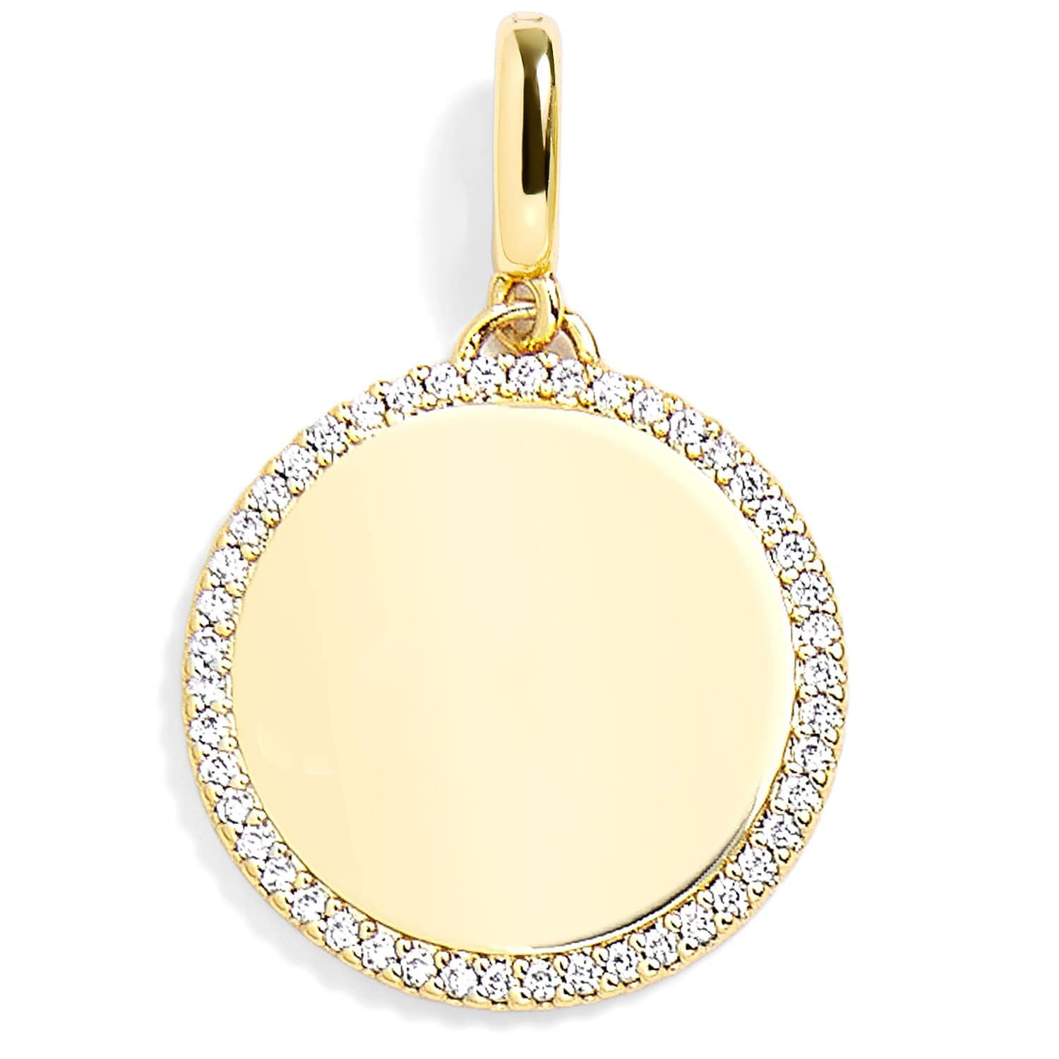 Pavé Engravable Circle Charm - Image 2