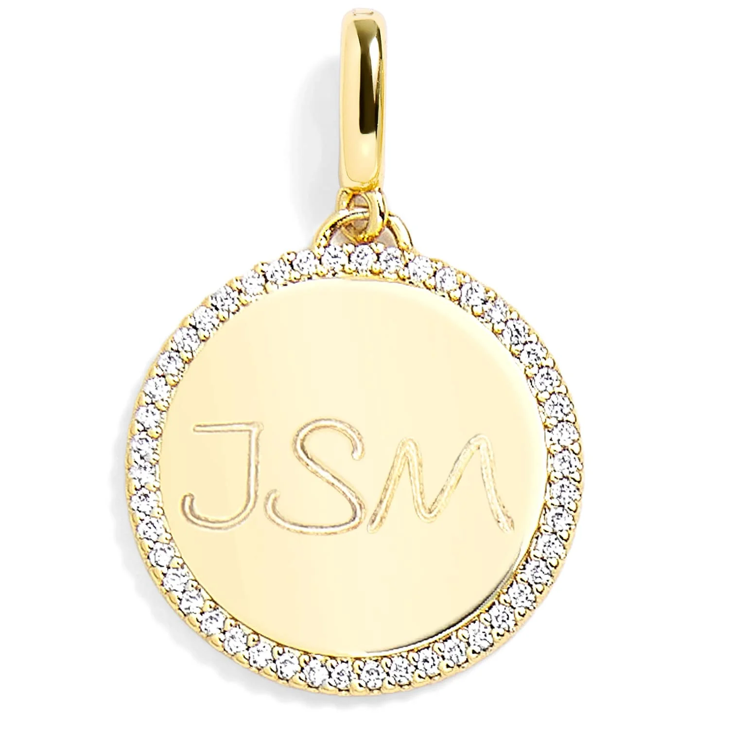 Pavé Engravable Circle Charm - Image 4