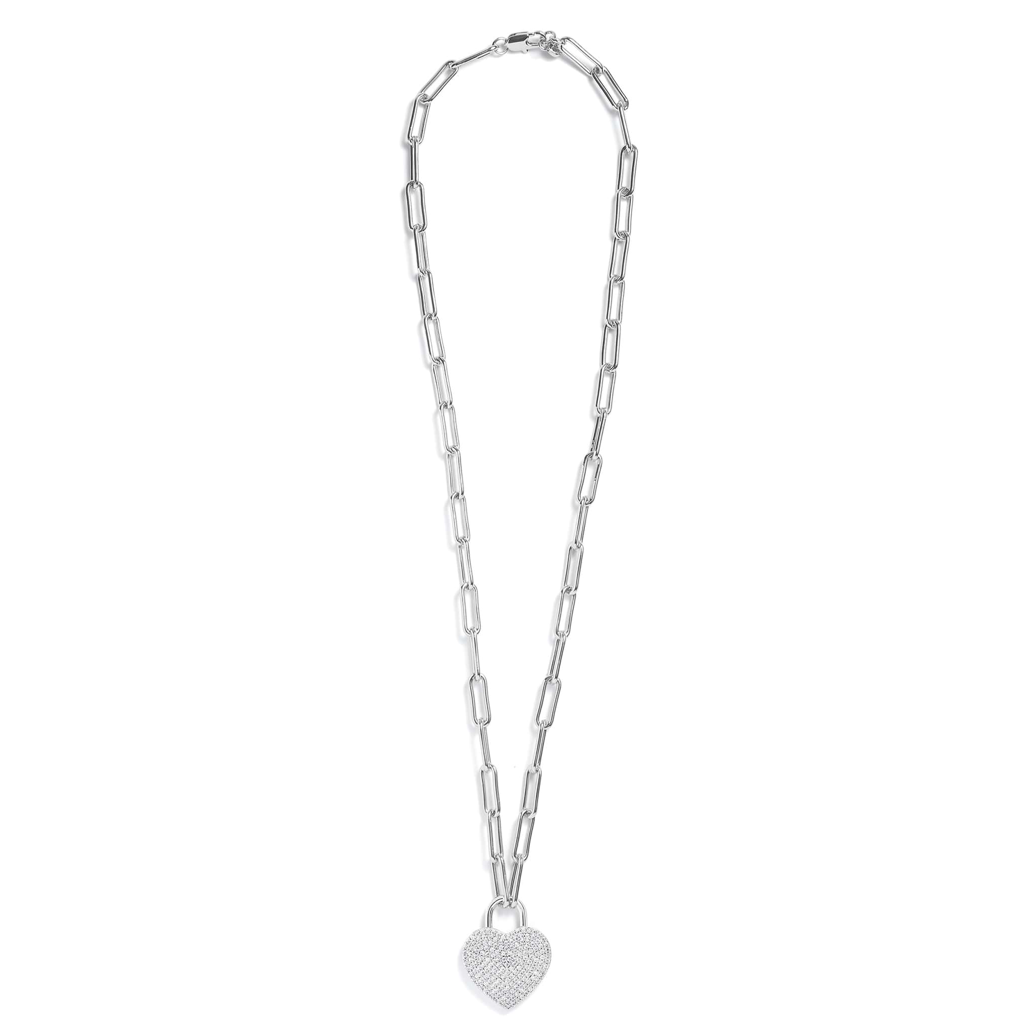 Pavé Heart Pendant Necklace - Image 3