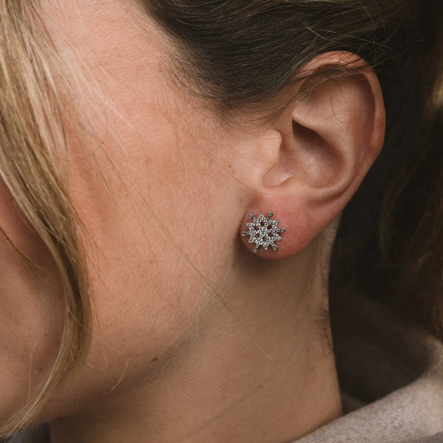 Pavé Snowflake Earrings - Image 3