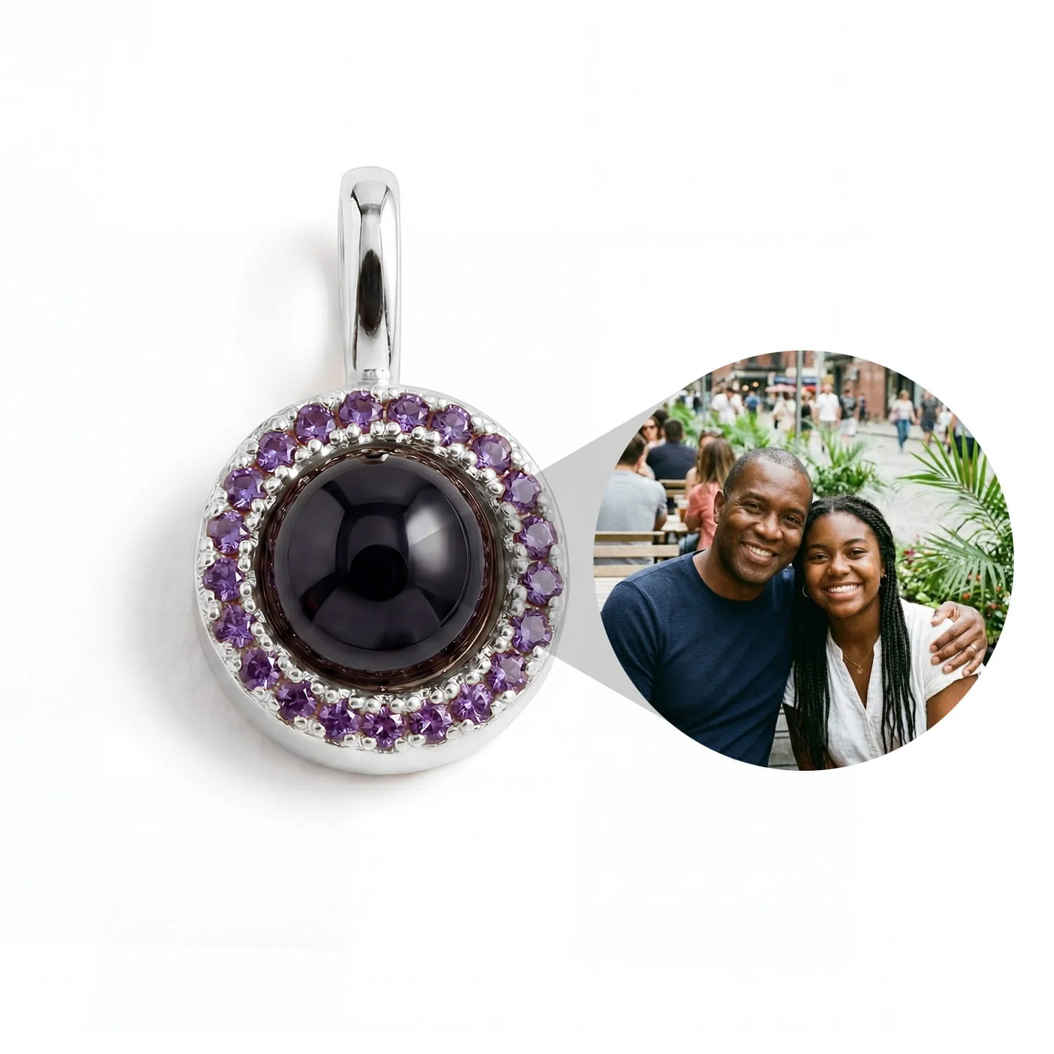 Personalized Birthstone Circle Photo Charm - Image 11