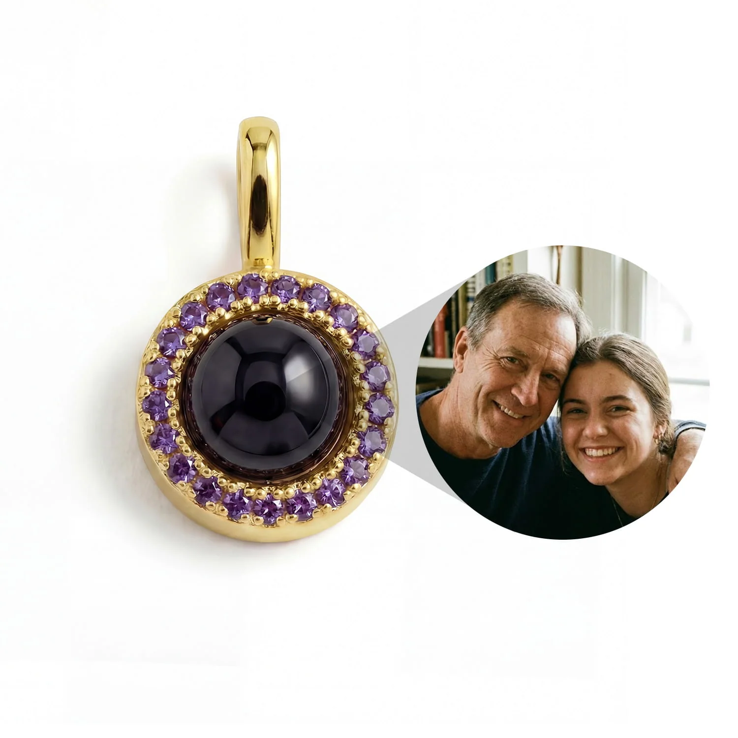 Personalized Birthstone Circle Photo Charm - Image 12