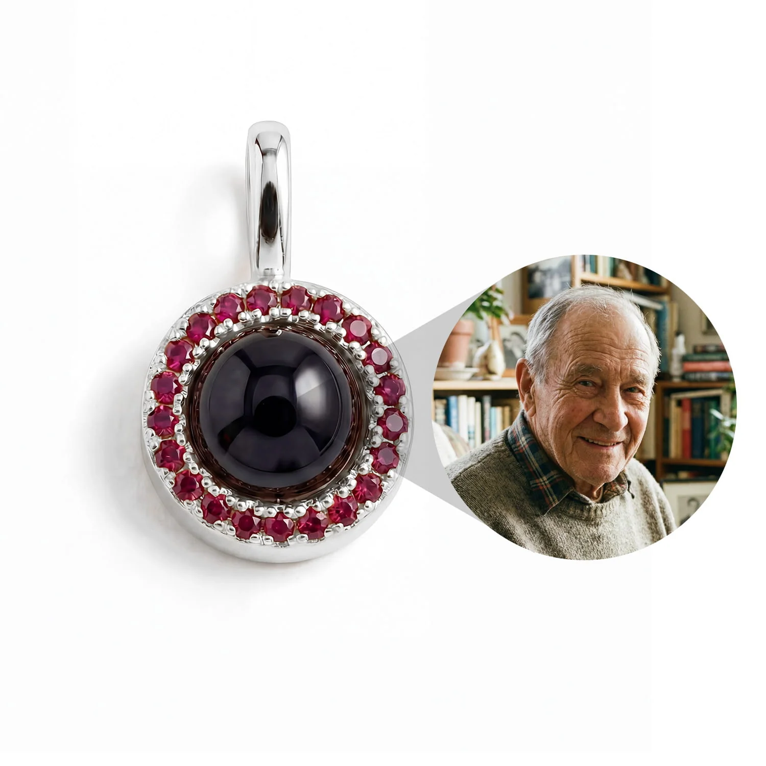 Personalized Birthstone Circle Photo Charm - Image 13