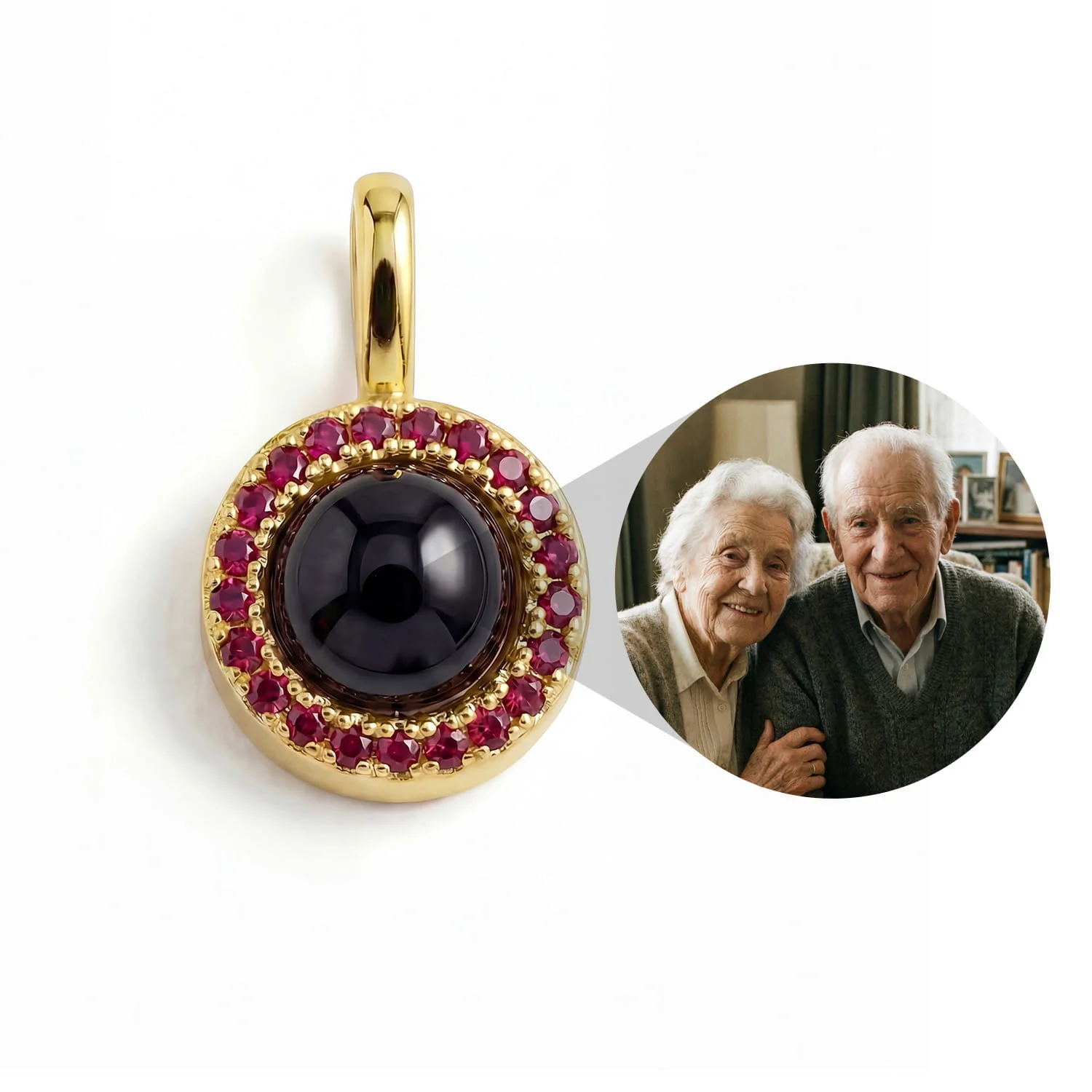Personalized Birthstone Circle Photo Charm - Image 14