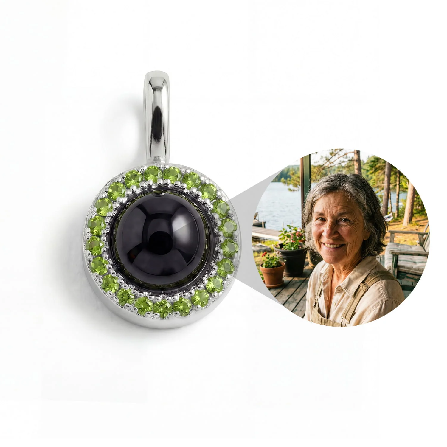 Personalized Birthstone Circle Photo Charm - Image 15