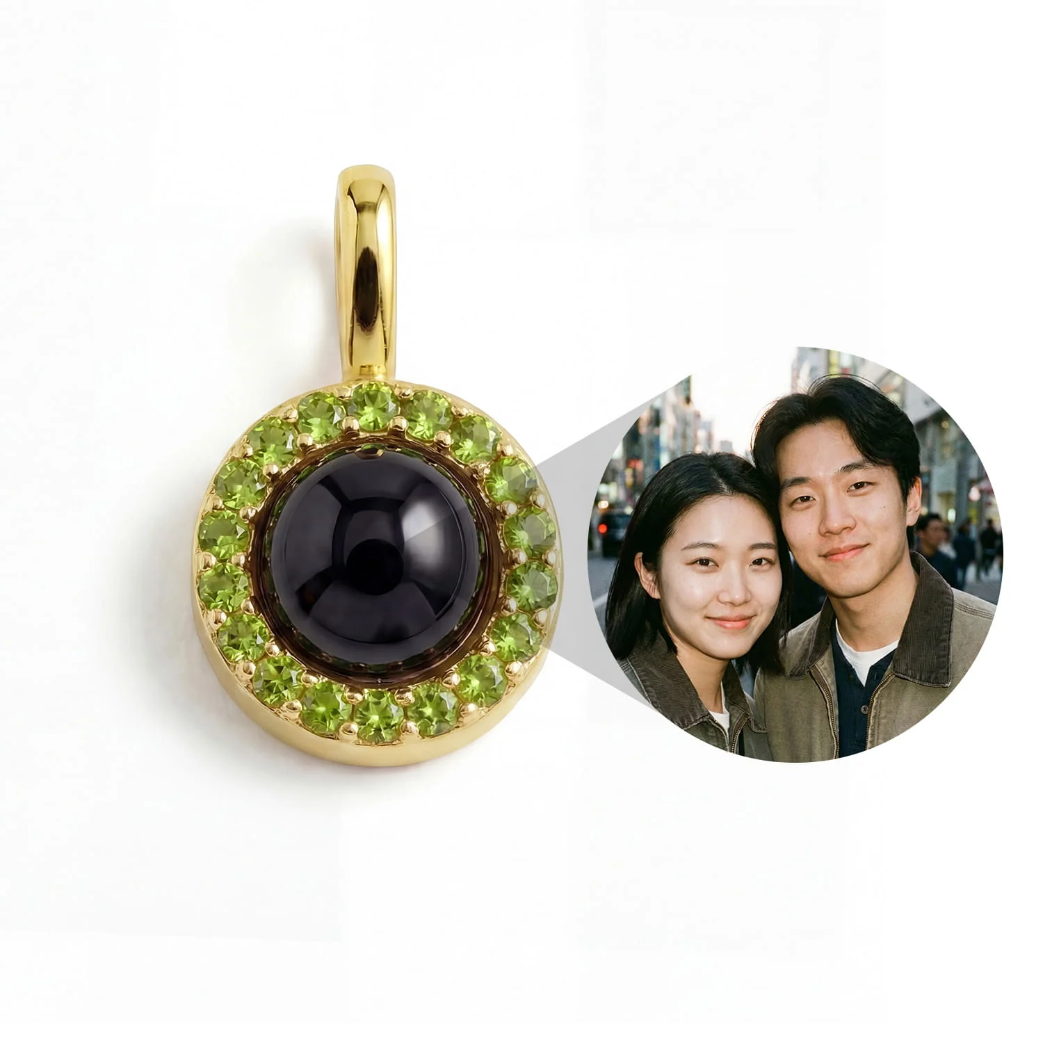 Personalized Birthstone Circle Photo Charm - Image 16