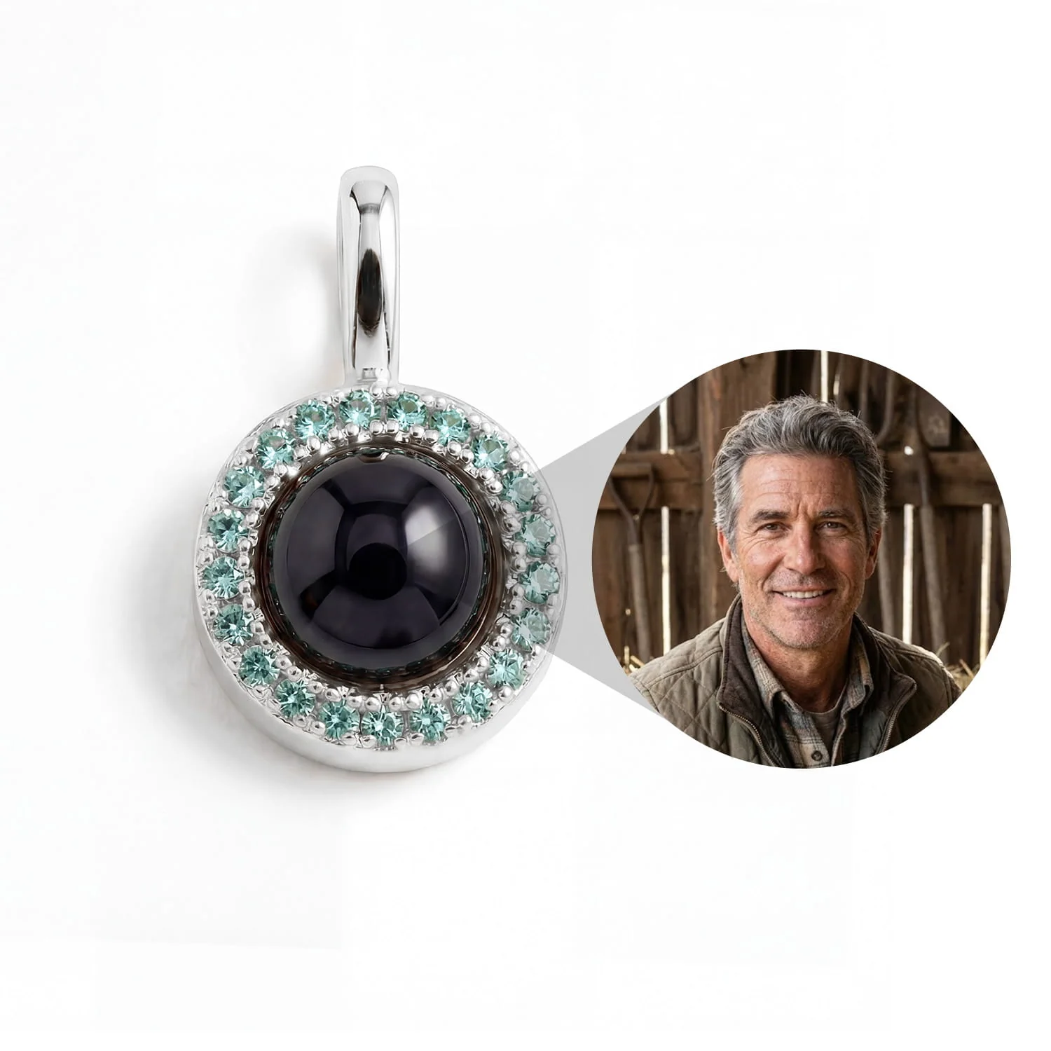Personalized Birthstone Circle Photo Charm - Image 17