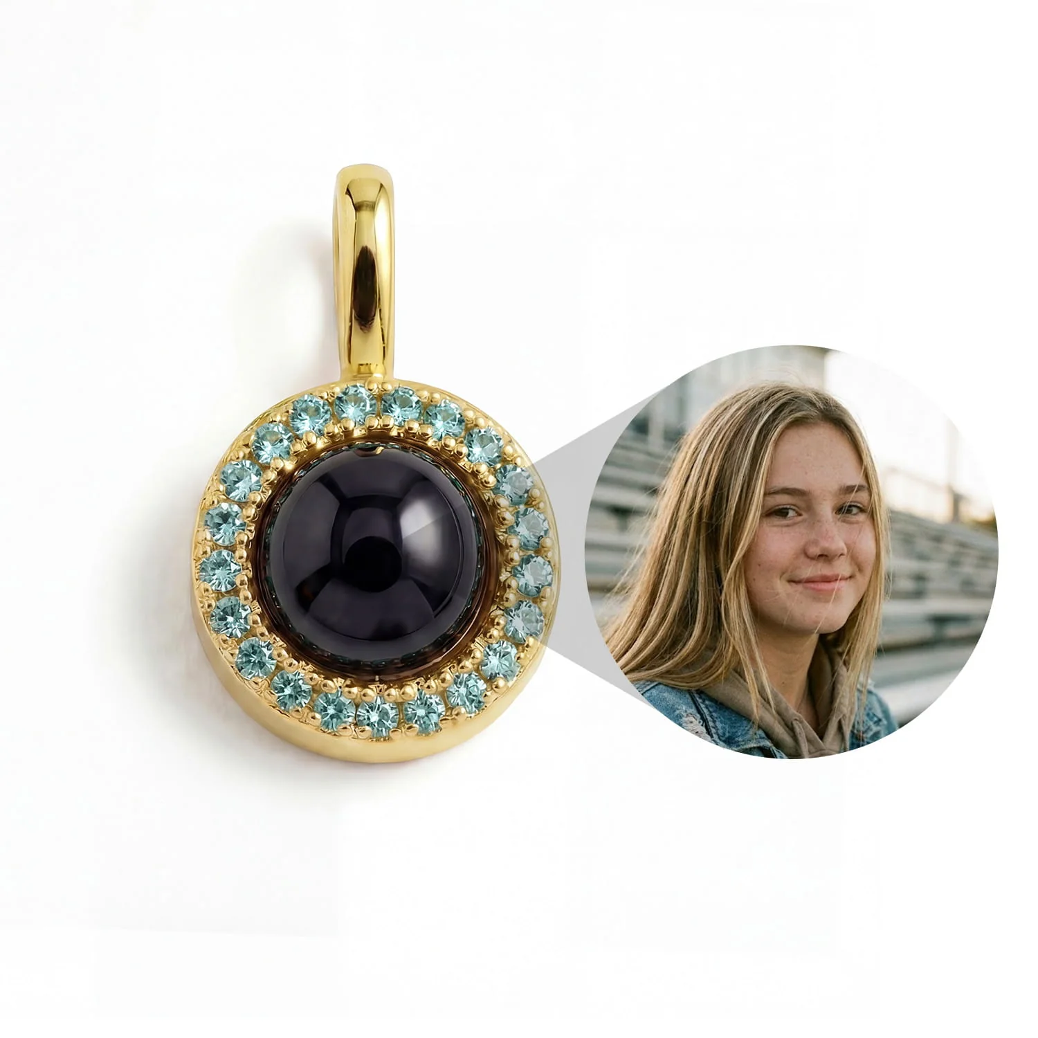 Personalized Birthstone Circle Photo Charm - Image 18
