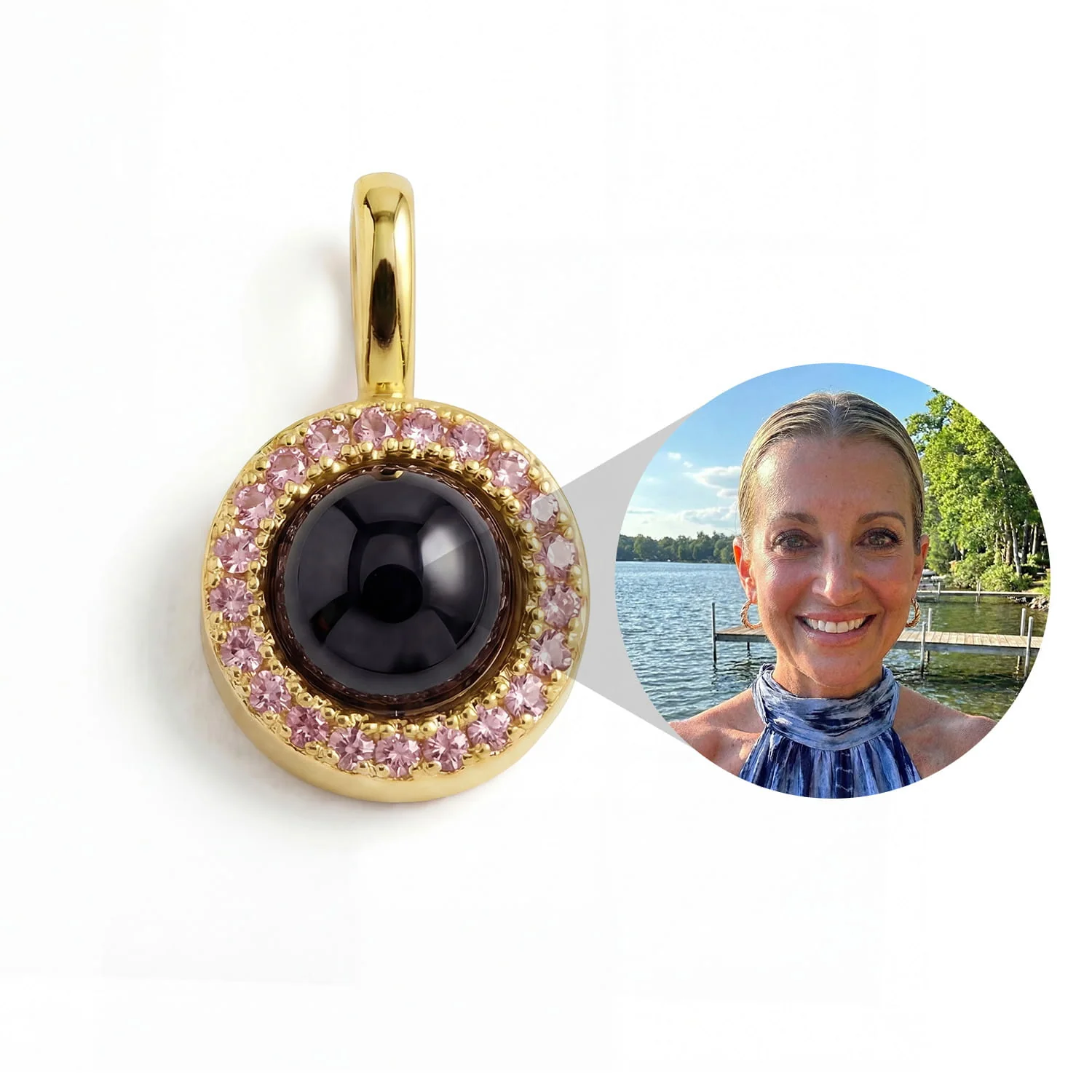 Personalized Birthstone Circle Photo Charm - Image 22