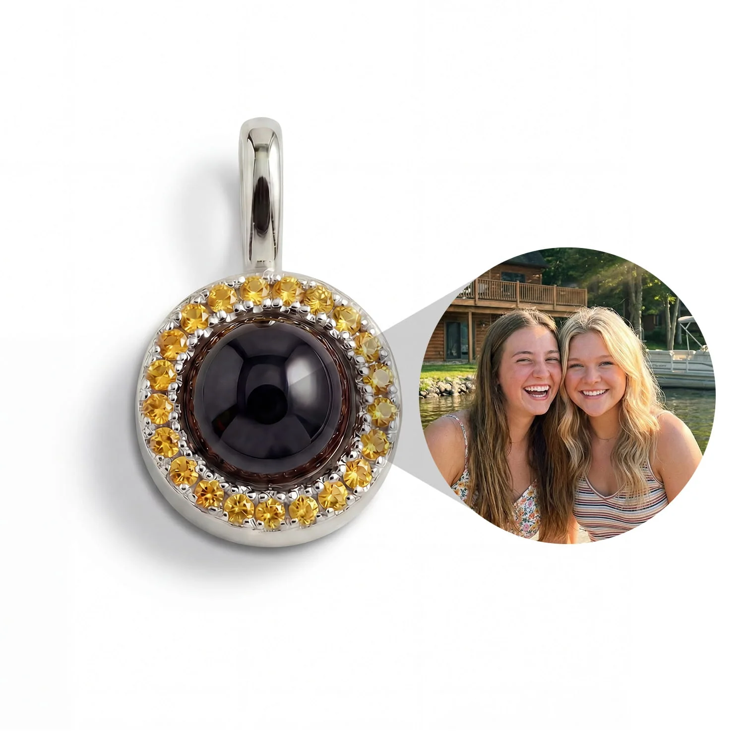 Personalized Birthstone Circle Photo Charm - Image 23