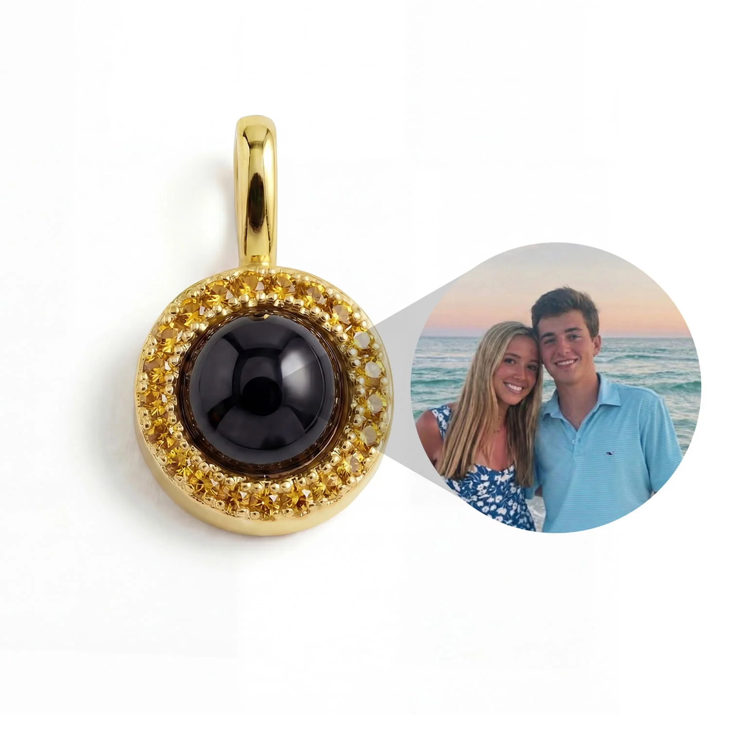 Personalized Birthstone Circle Photo Charm - Image 24