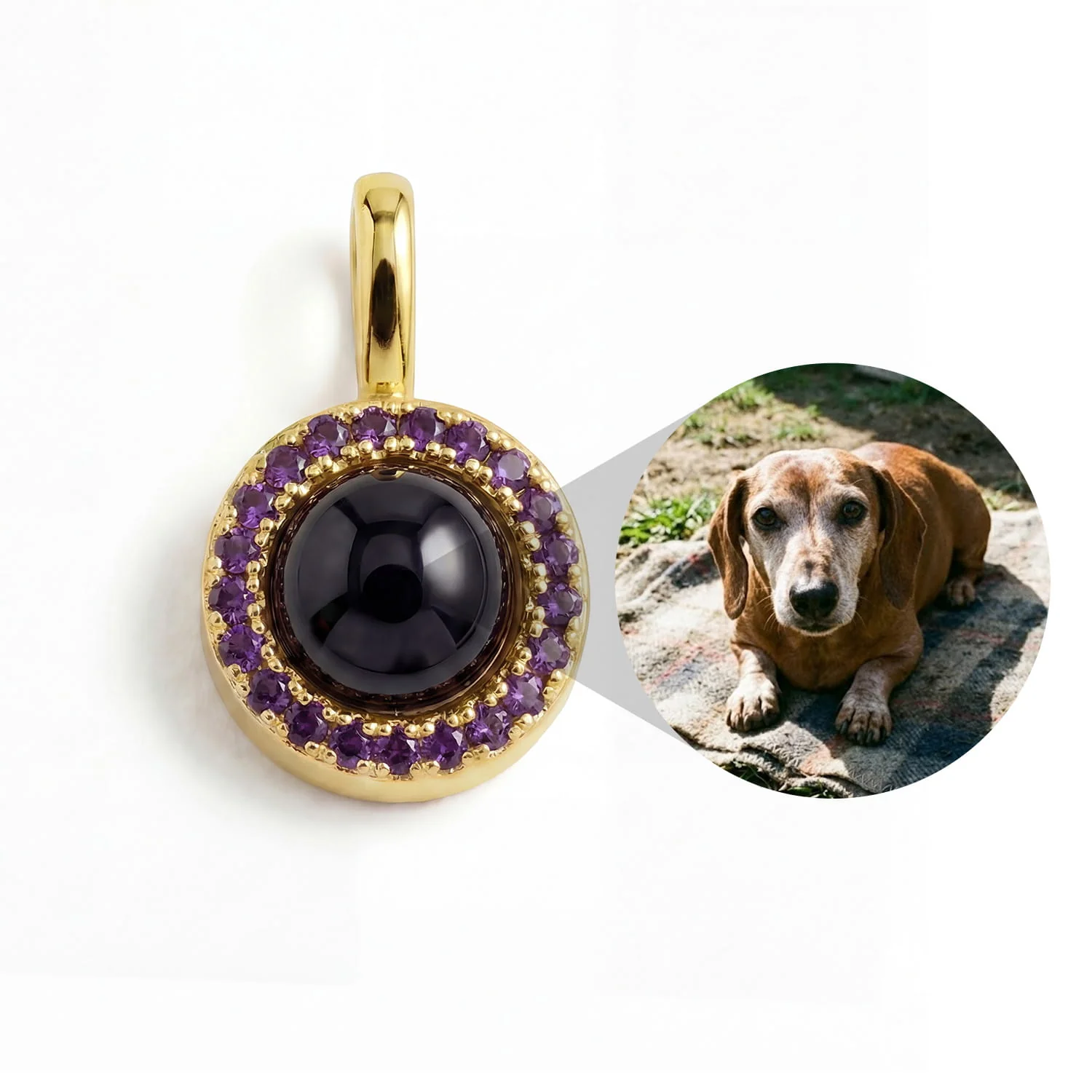 Personalized Birthstone Circle Photo Charm - Image 4