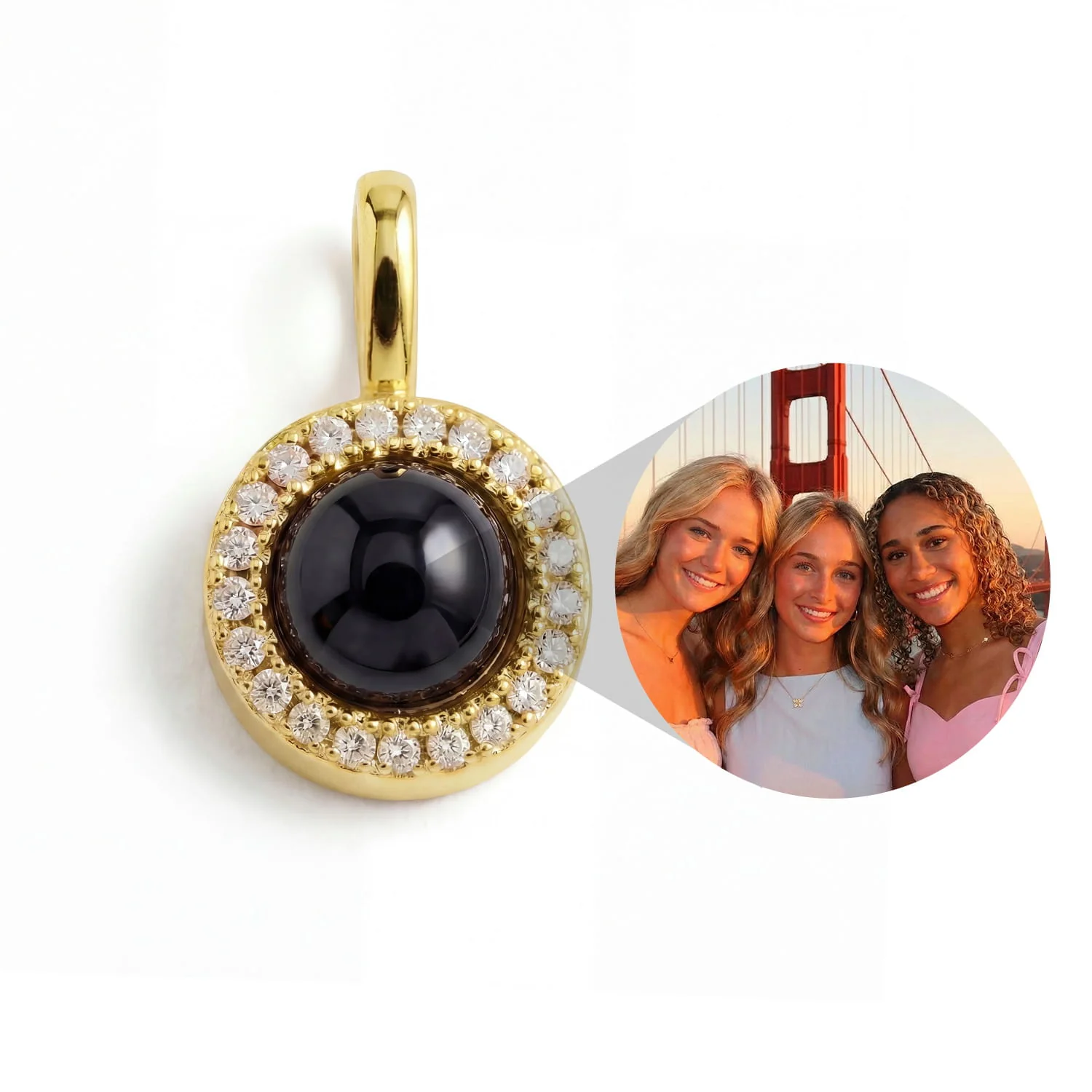 Personalized Birthstone Circle Photo Charm - Image 6