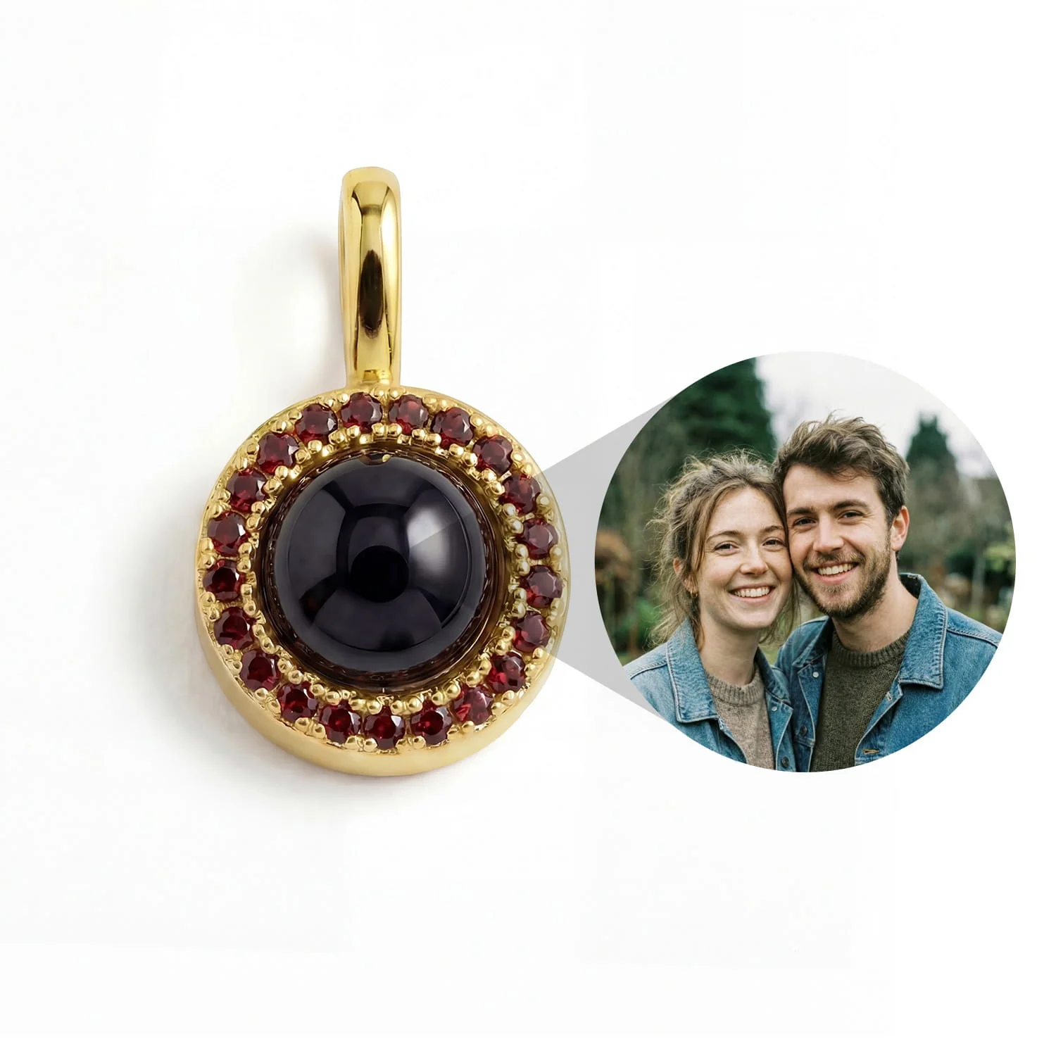 Personalized Birthstone Circle Photo Charm - Image 8